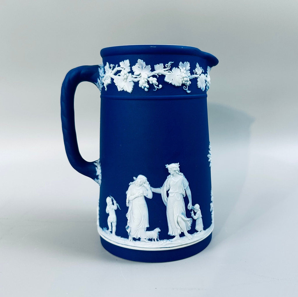 Wedgwood Jasperware Cream on Blue Jug/Pitcher