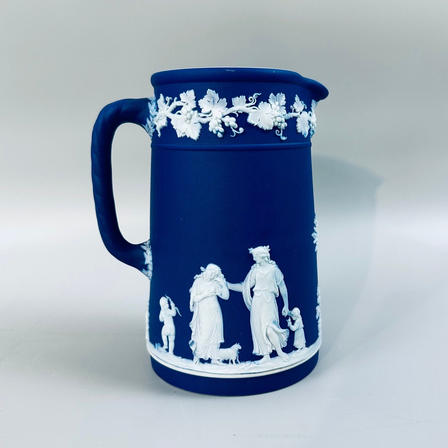 Wedgwood Jasperware Cream on Blue Jug/Pitcher