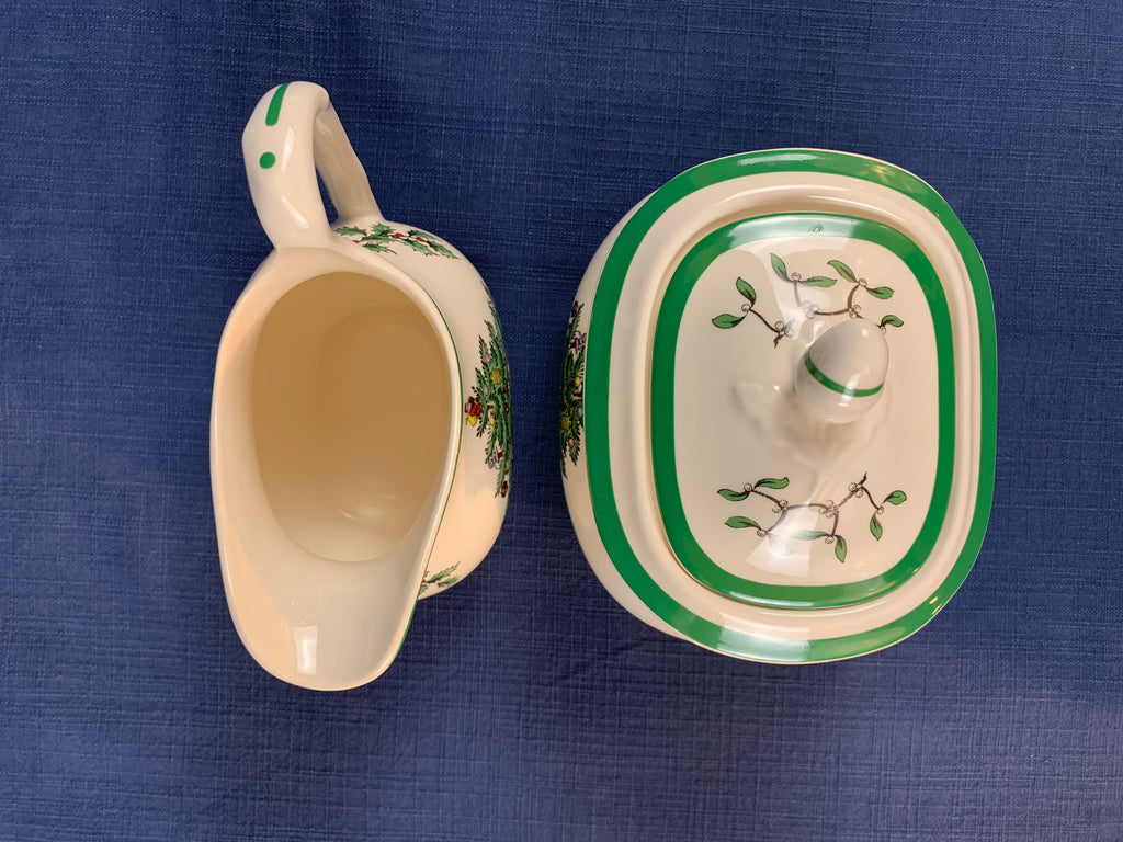 Spode Christmas Tree Creamer and Sugar Bowl