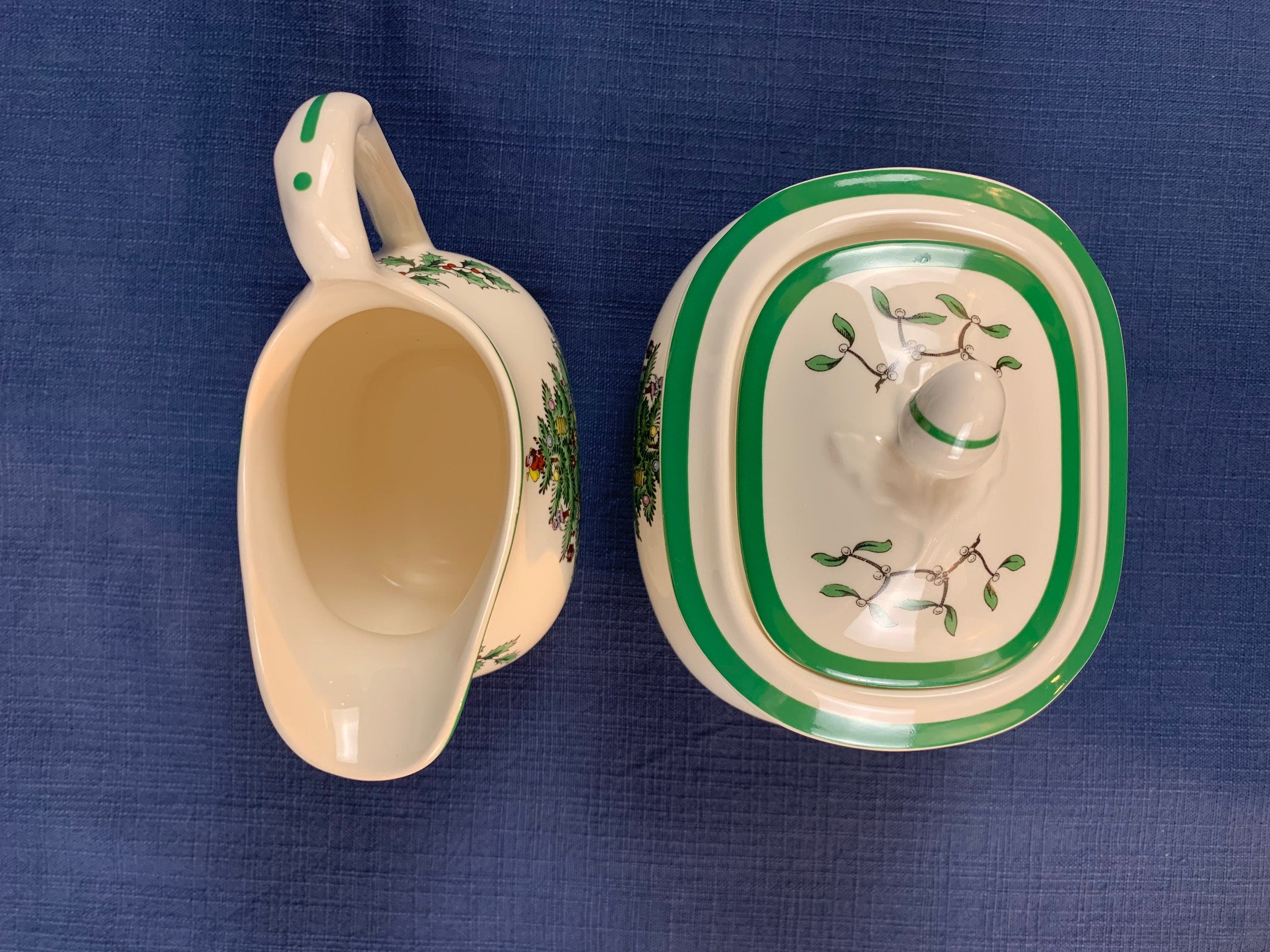 Spode Christmas Tree Creamer and Sugar Bowl