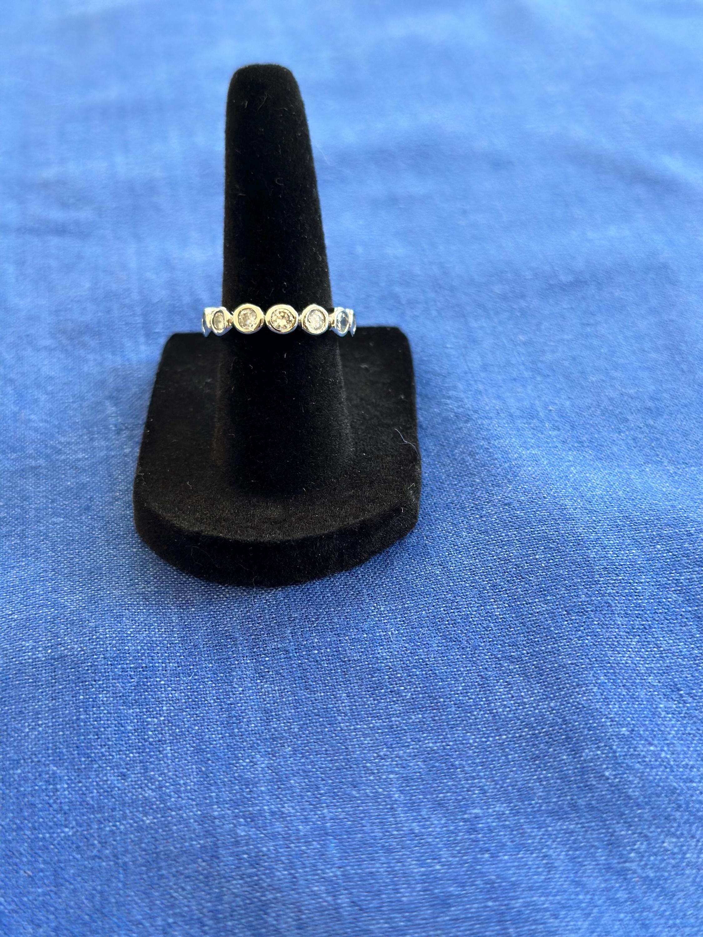 Vintage Sterling Silver Cubic Zirconia Wedding/Anniversary Band