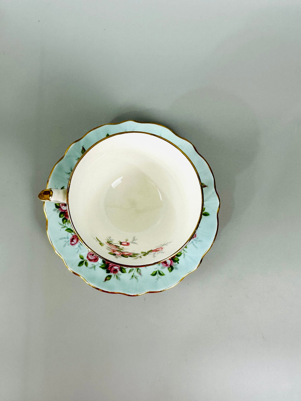Aynsley Roses on Blue English Teacup