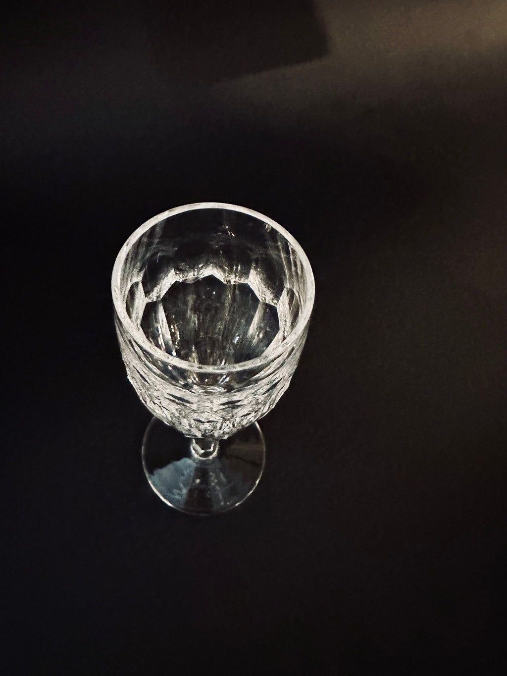Four Waterford Crystal Sherry Glasses in the “Curraghmore” Pattern