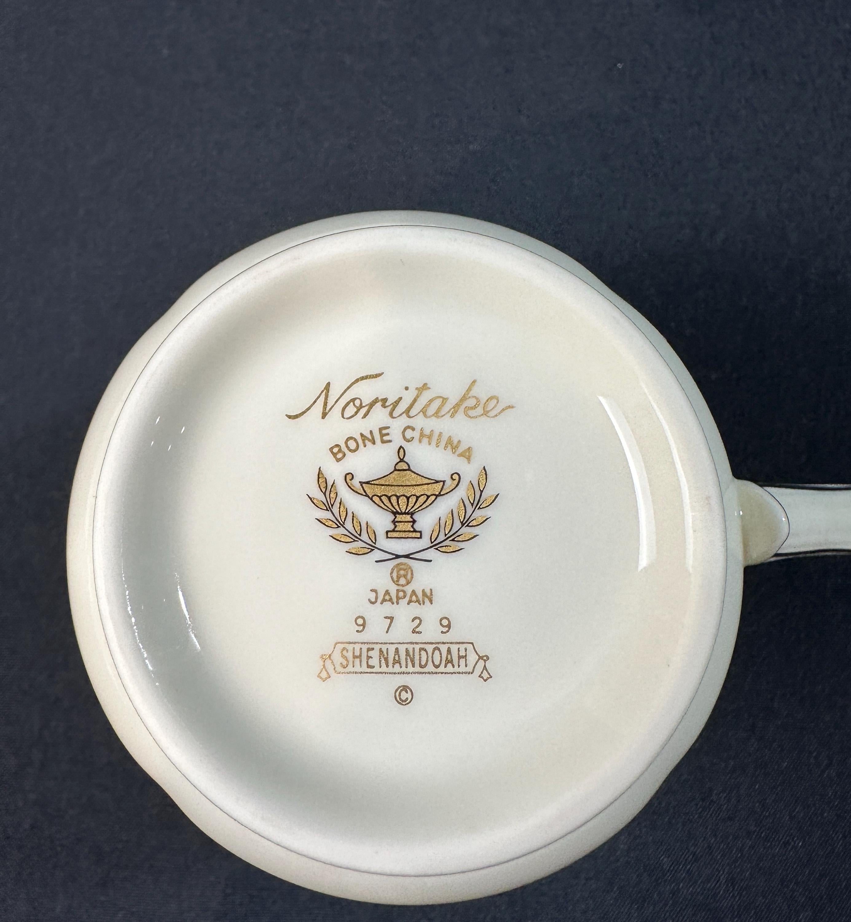 4 Noritake Shenandoah Teacups and Saucers