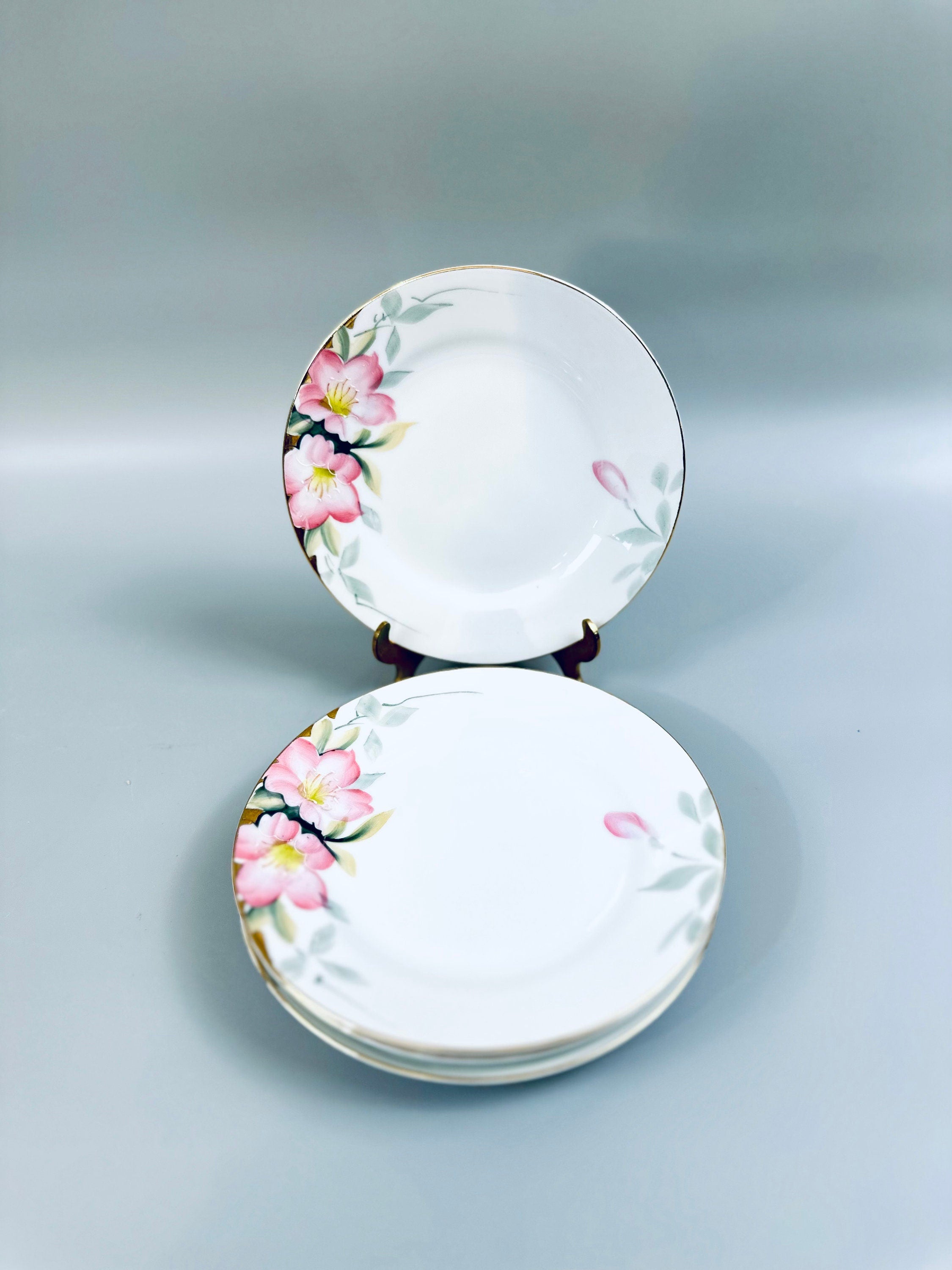 4 Antique Noritake Azalea Salad Plates