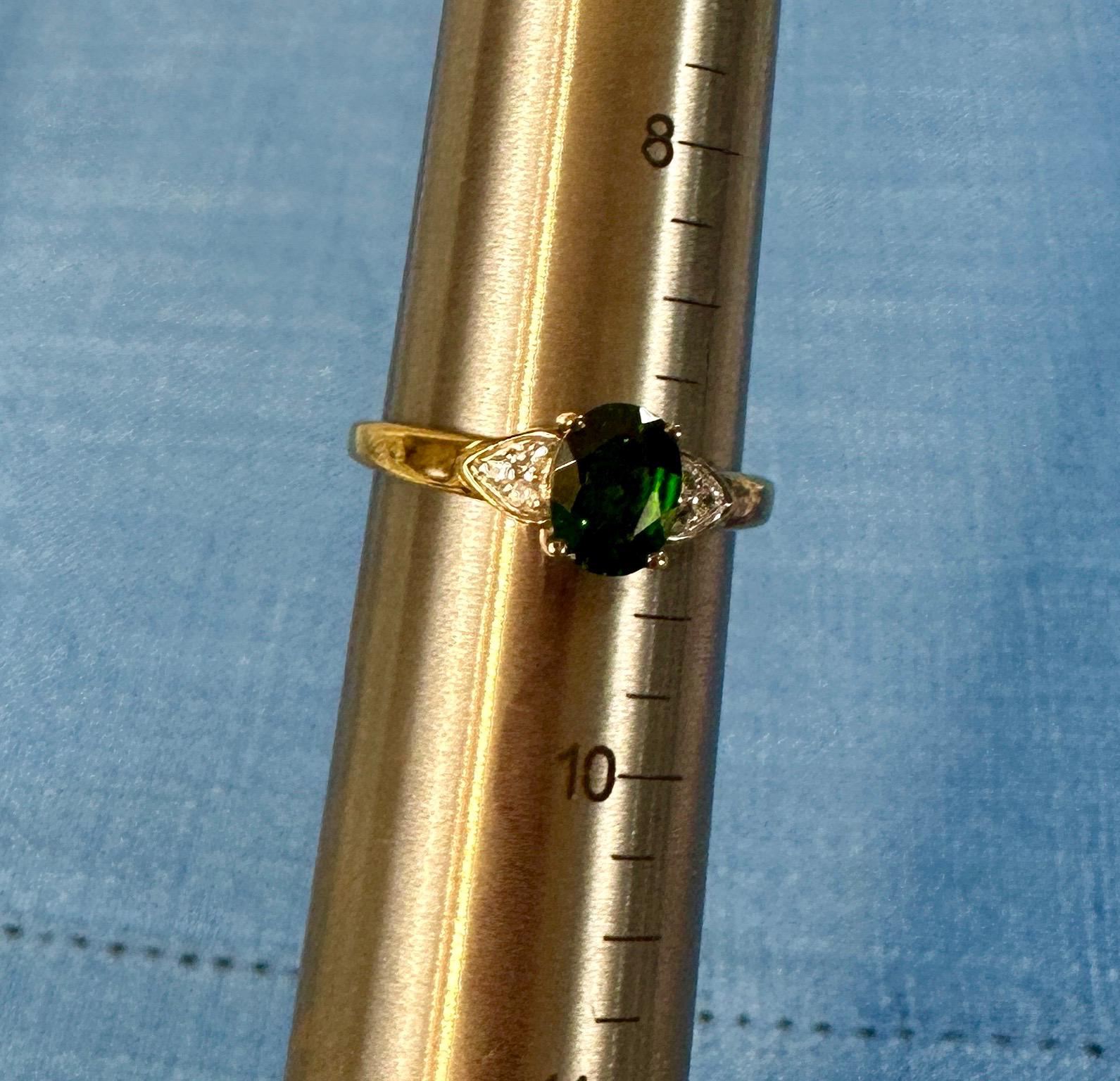 Sterling Silver and Emerald Ring lab created size 9
