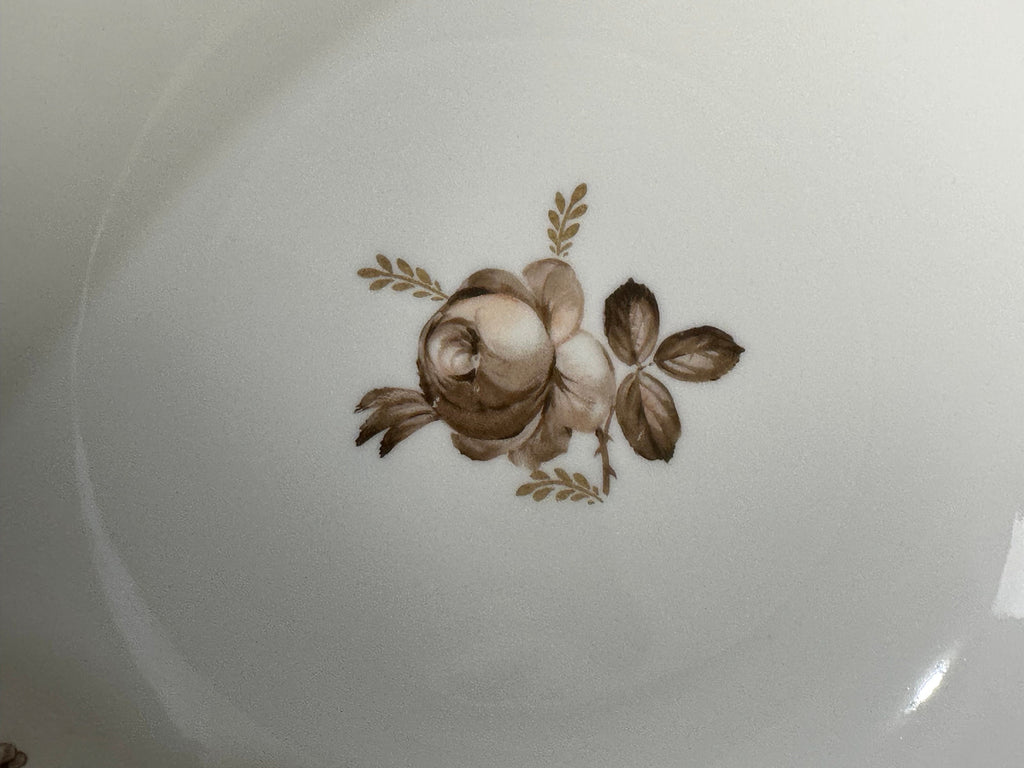 Set of 2 Royal Copenhagen Brown Rose Round Serving Bowls