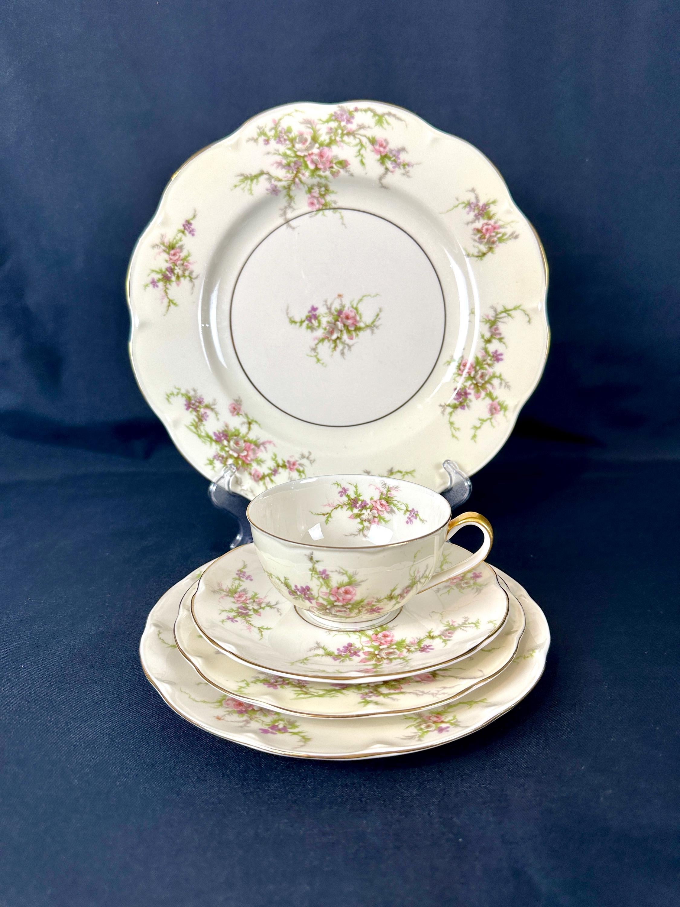 4 Placesettings of Haviland Rosalinde China