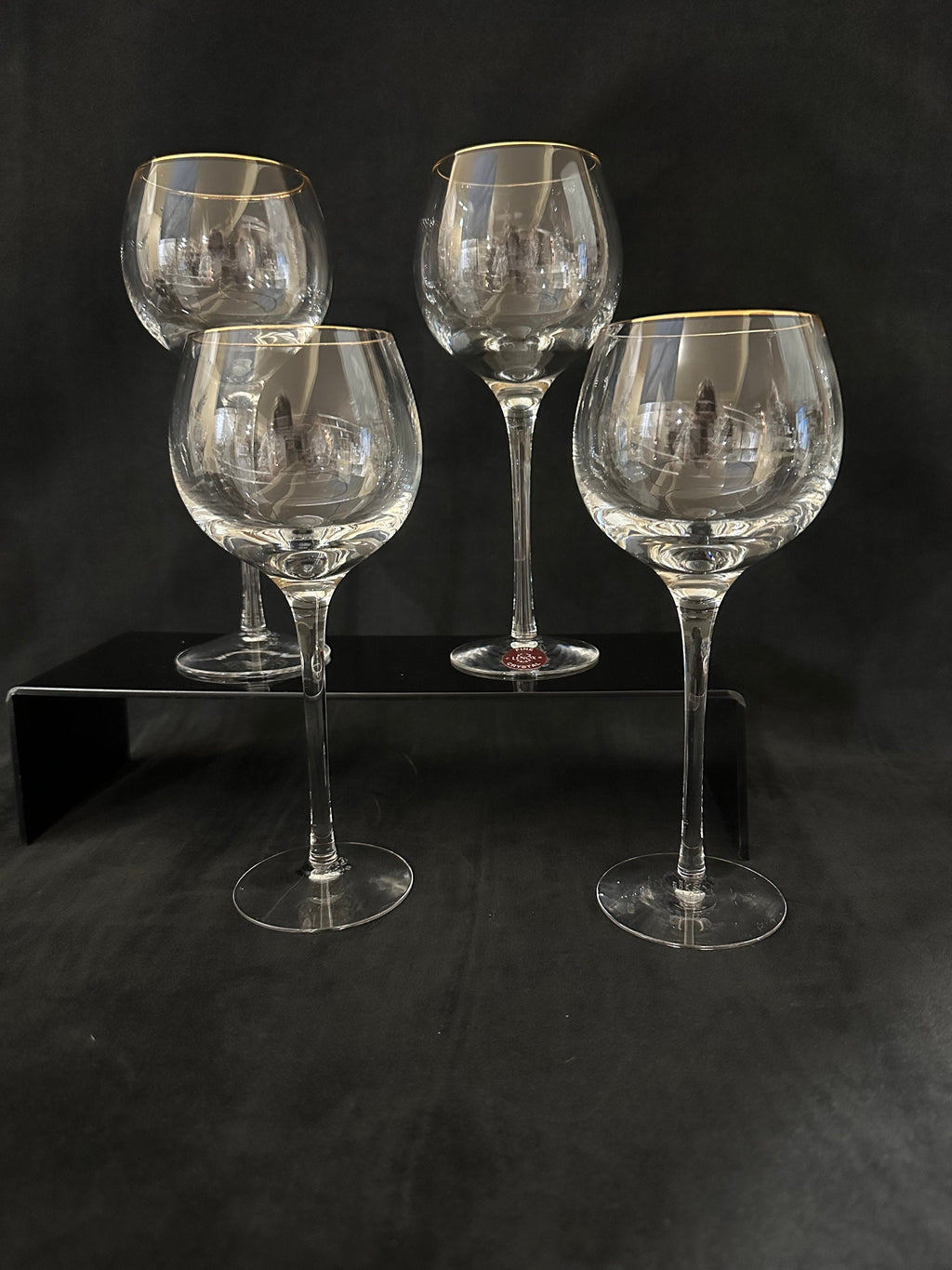4 Lenox Eternal Gold Crystal Water Goblets