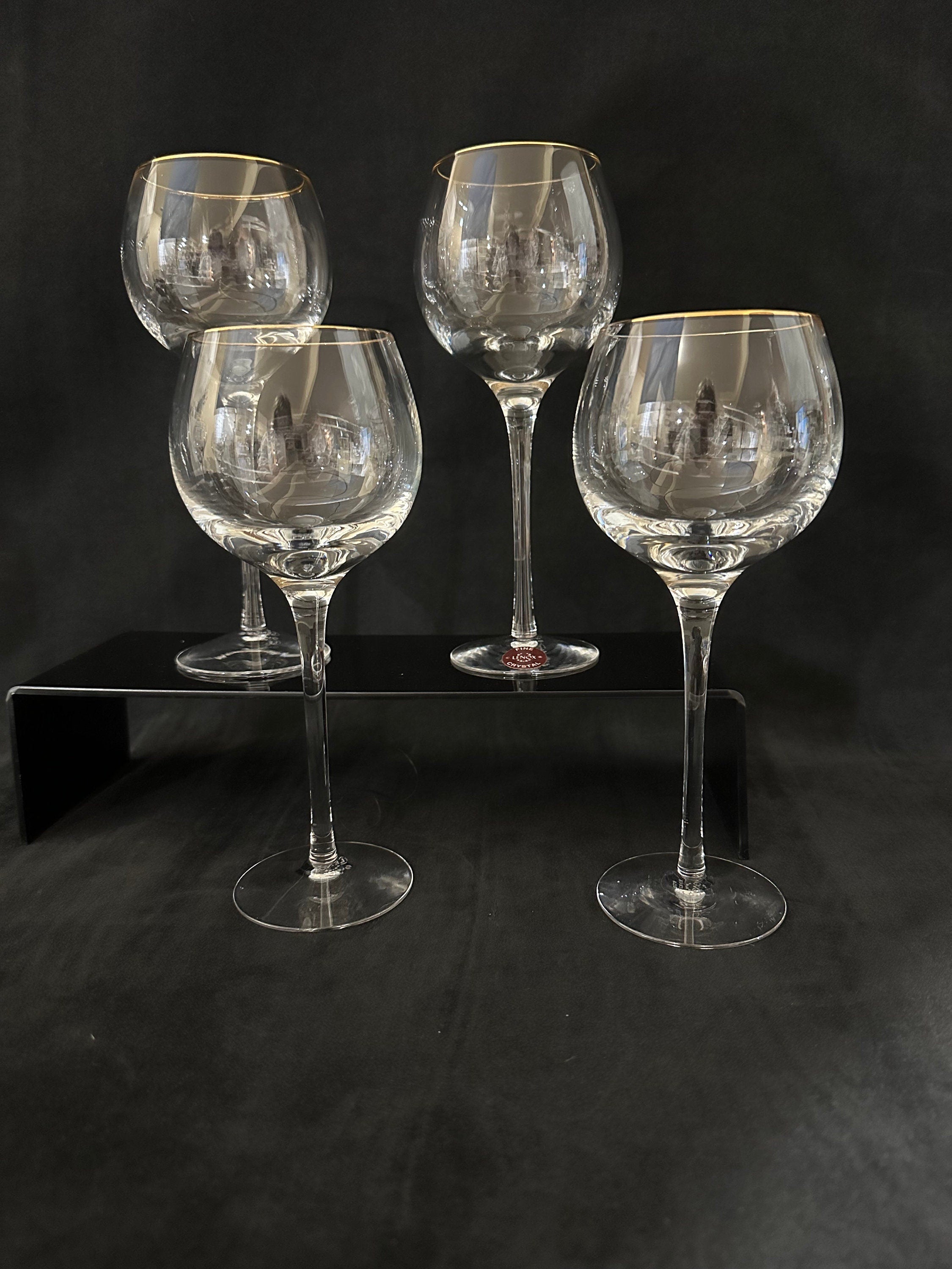 4 Lenox Eternal Gold Crystal Water Goblets
