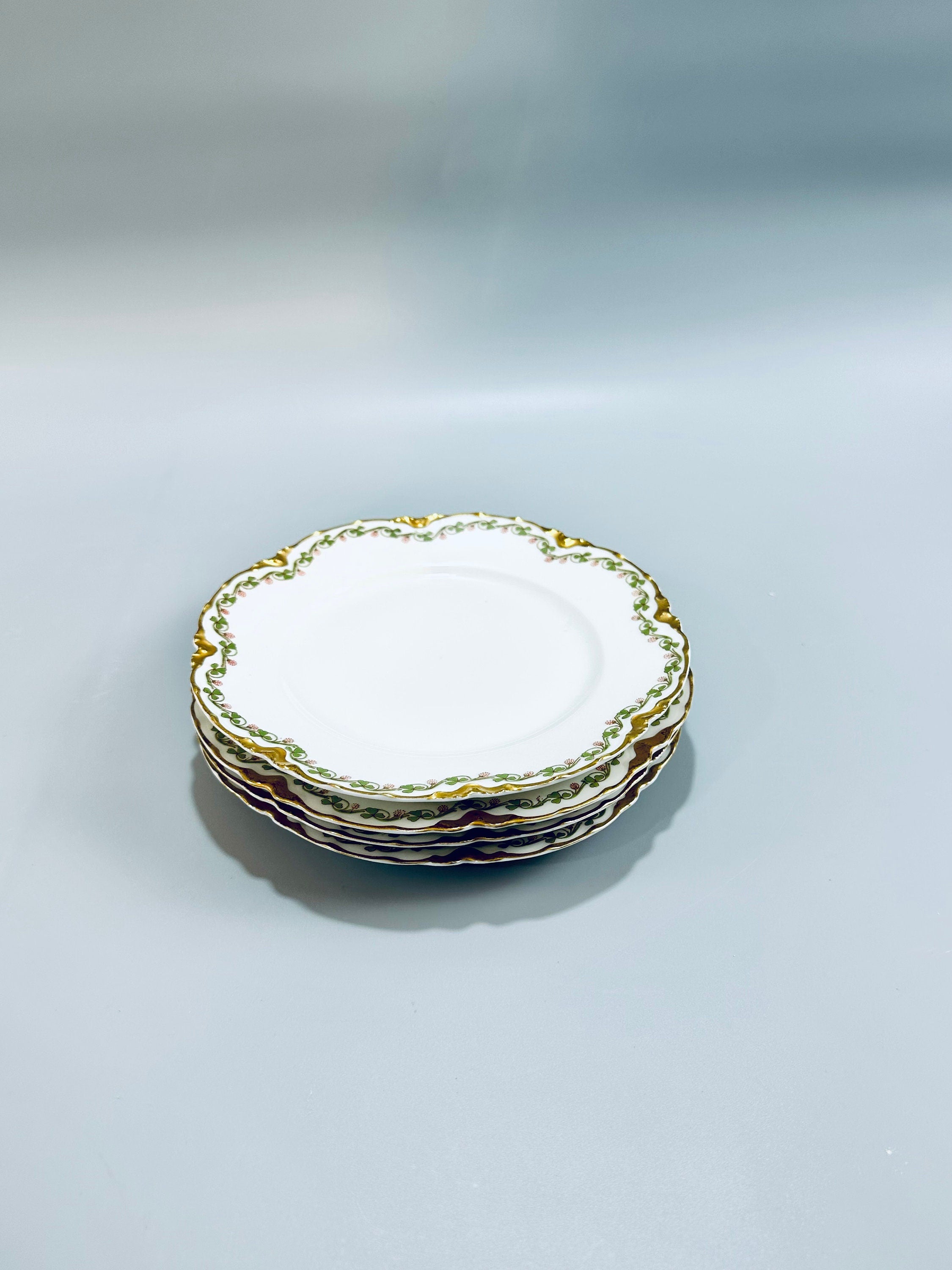 4 Haviland Clover Leaf Salad Plates
