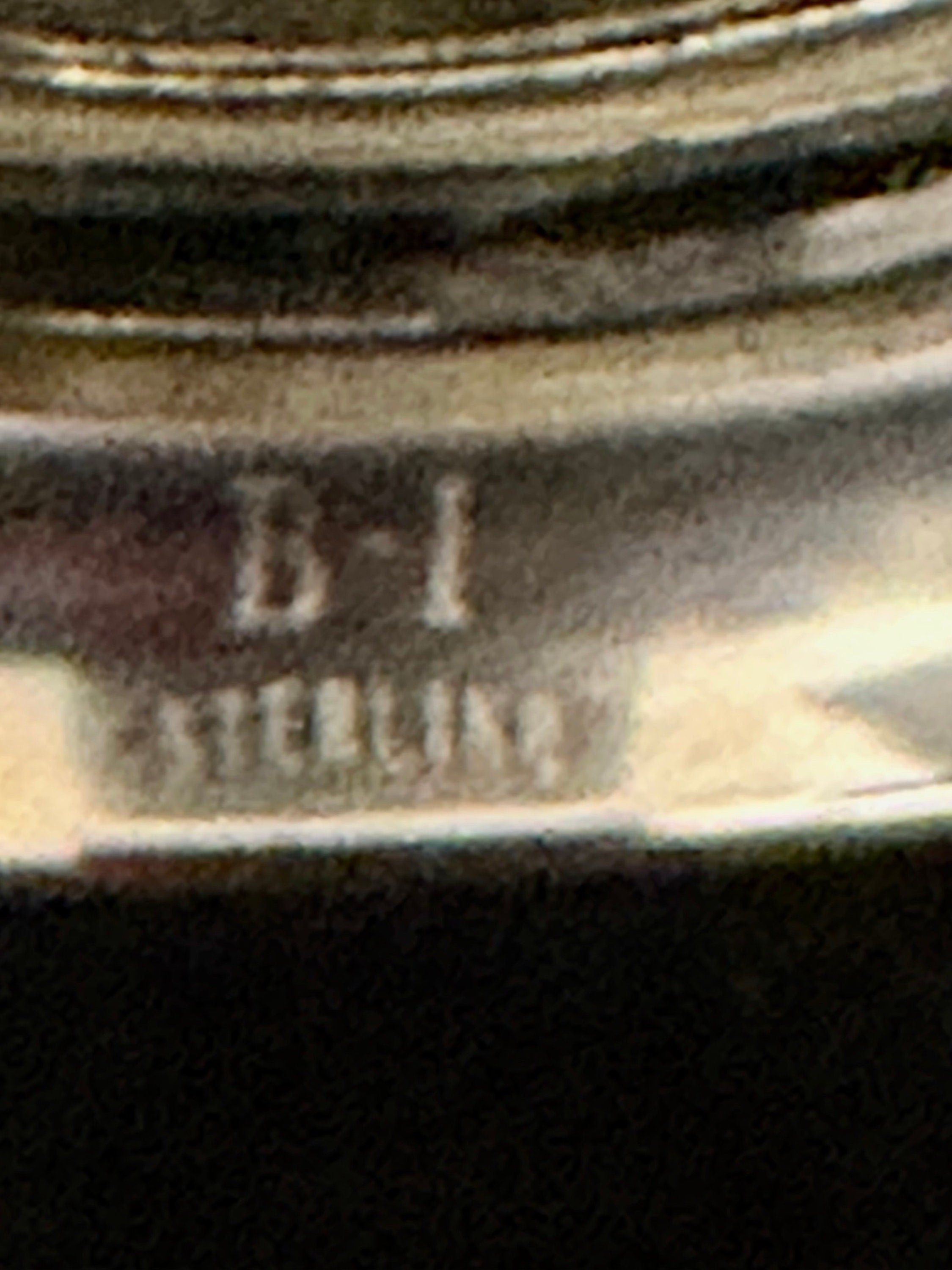 2 Antique Sterling Silver and Etched Glass Serving Bowls