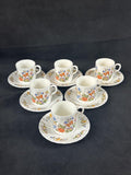 6 Aynsley Cottage Garden Demitasse Cups