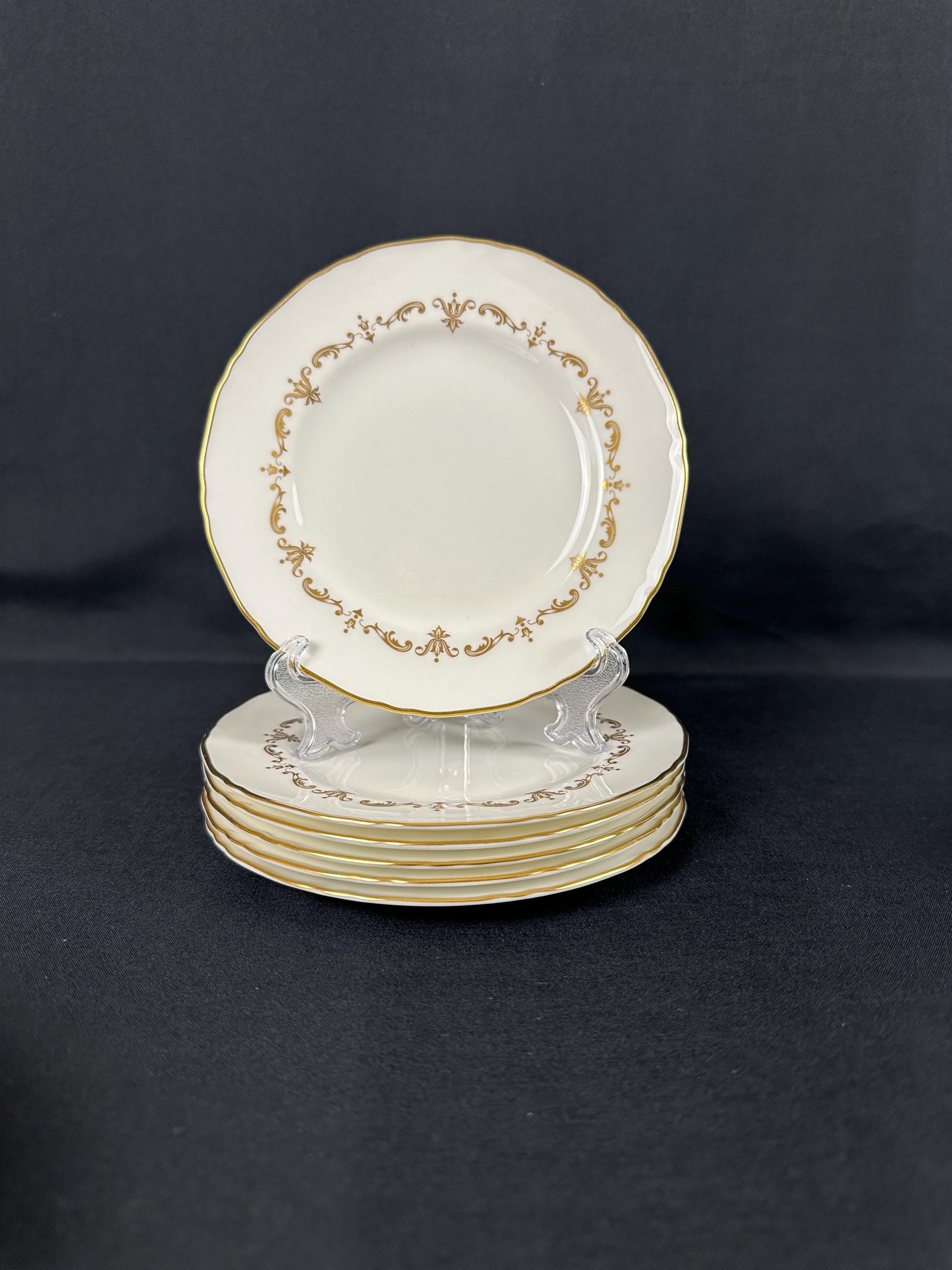 6 Royal Worcester Gold Chantilly Salad Dessert Plates