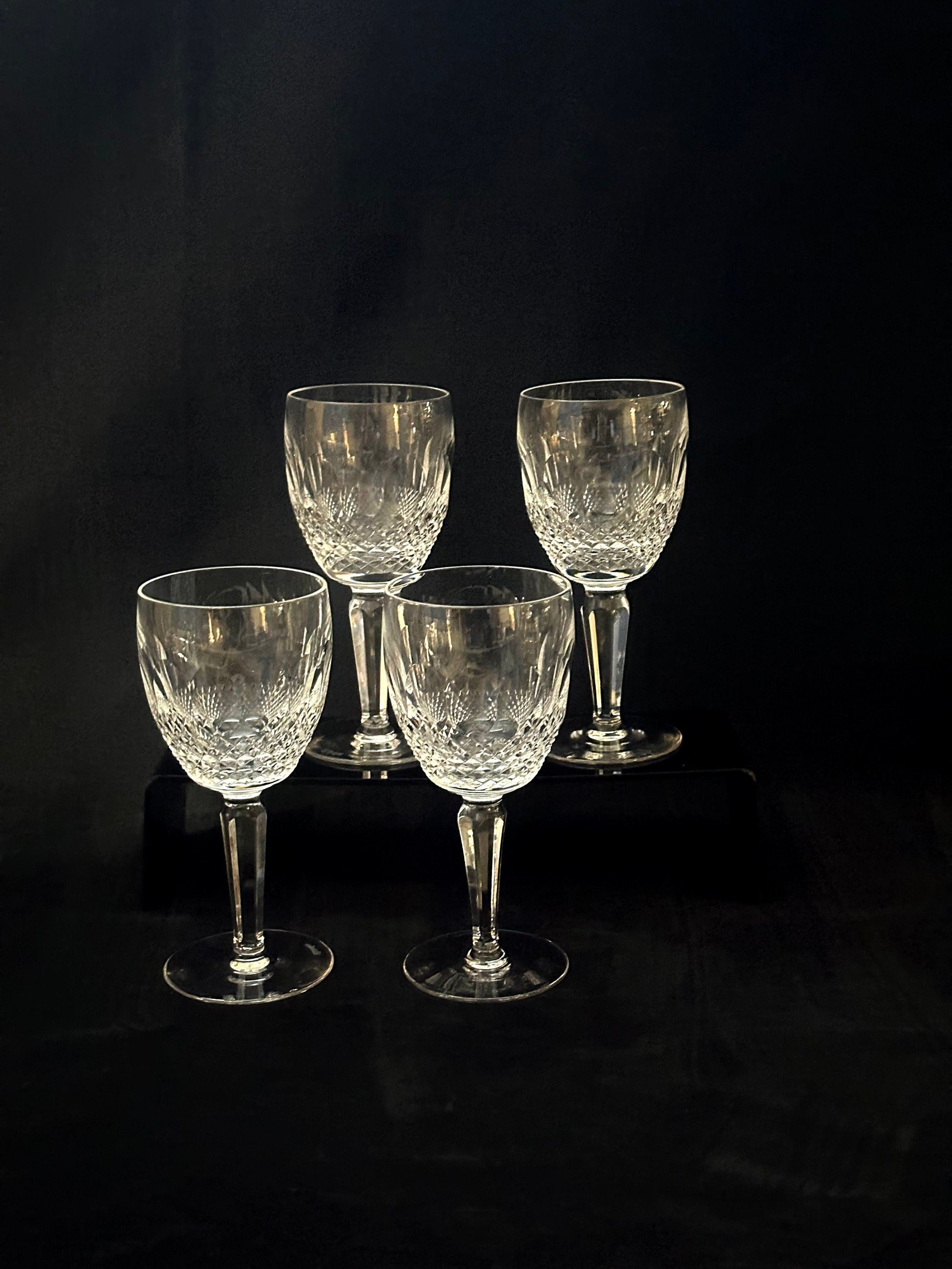 4 Waterford Crystal Tall Colleen Water Goblets