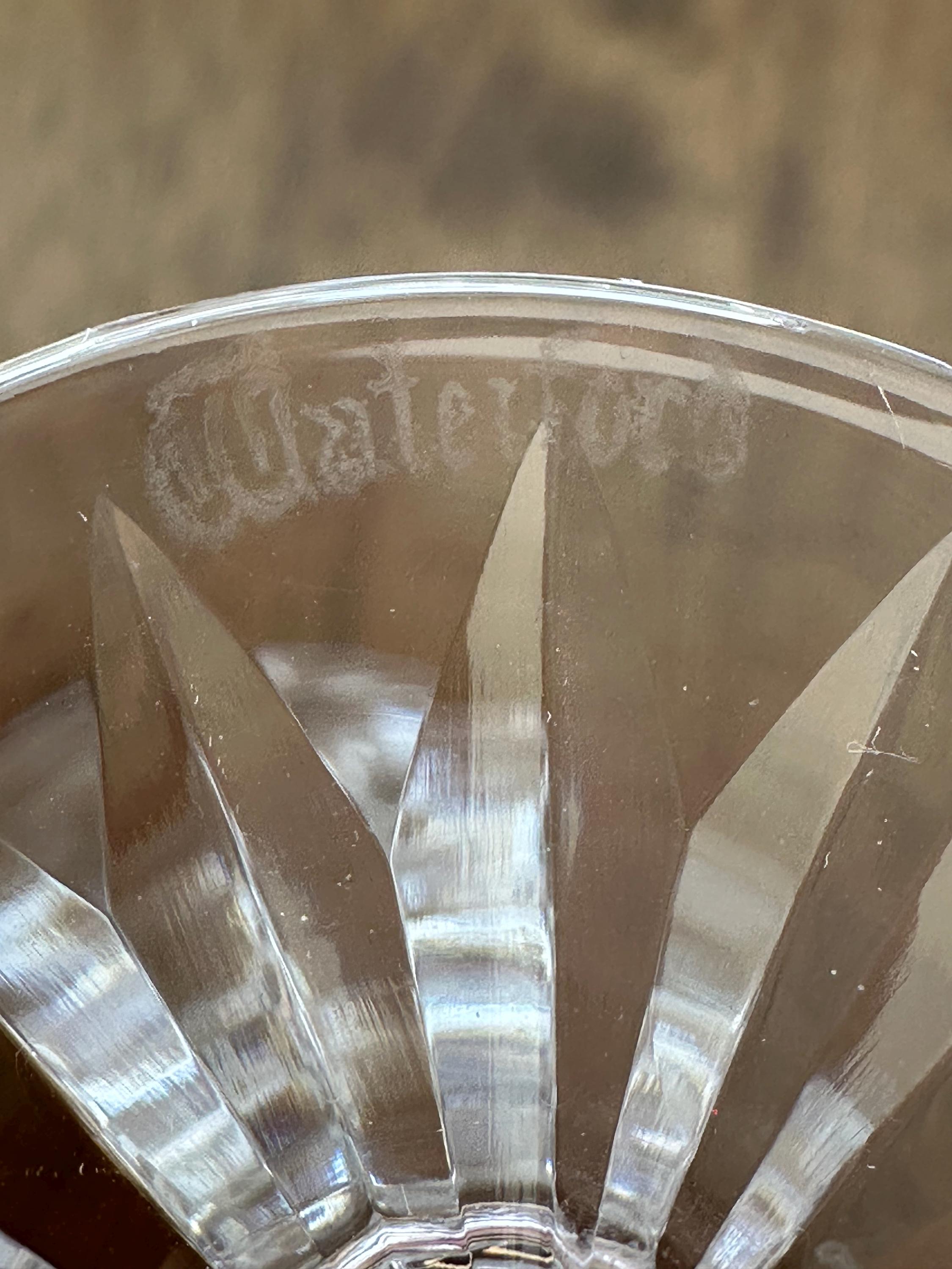 4 Waterford Crystal Sherry Glasses Ashling Pattern