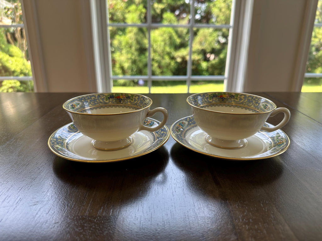 2 Lenox The Autumn Teacups and Saucers