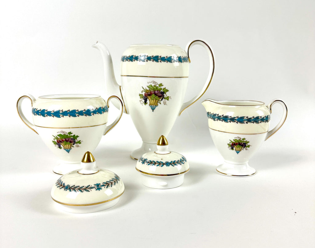 Wedgwood Appledore Coffee Pot Creamer and Sugar Bowl