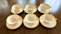 6 Lenox Tuxedo Teacups and Saucers