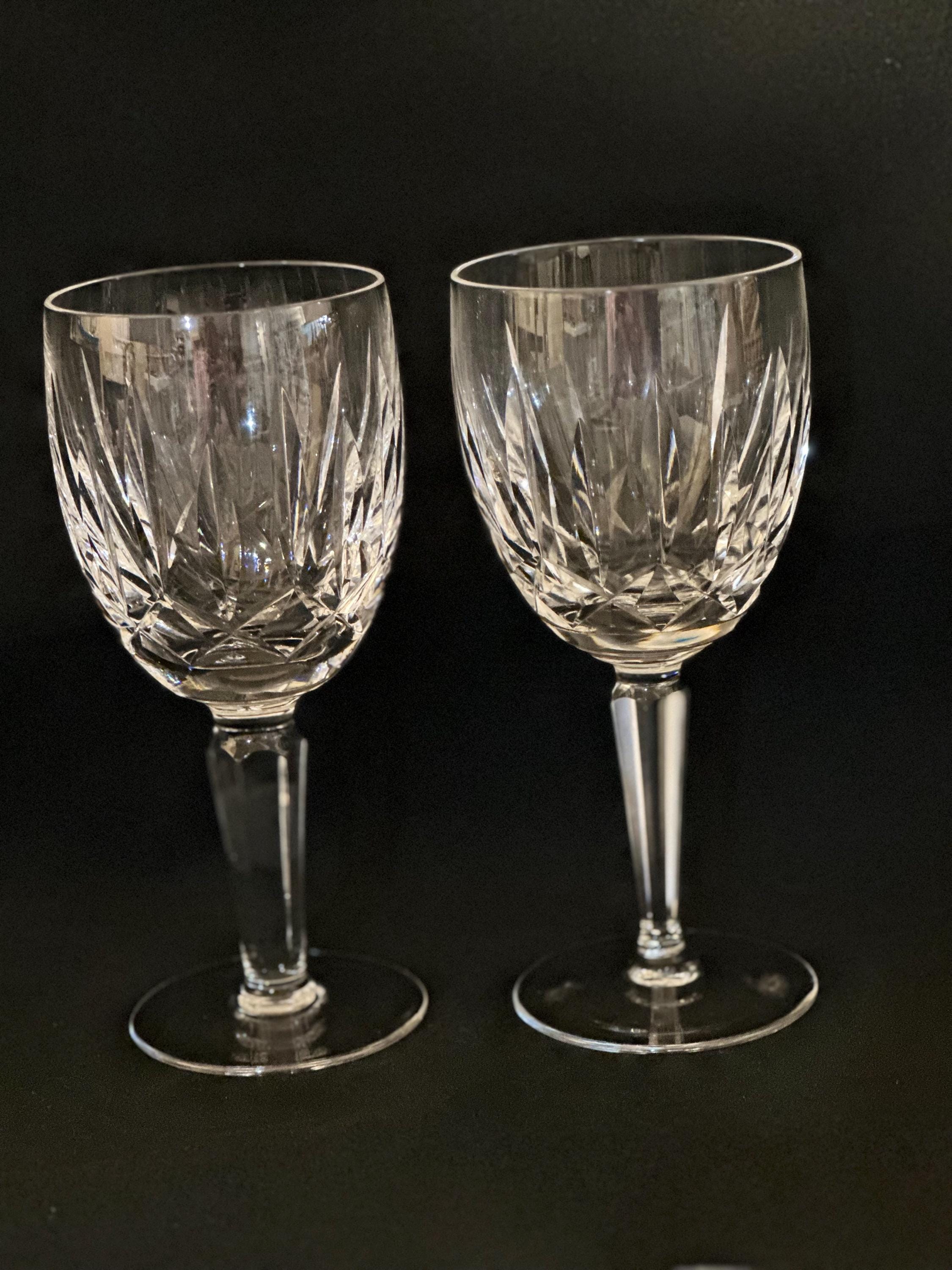 2 Waterford Crystal Kildare Claret Wine Glasses