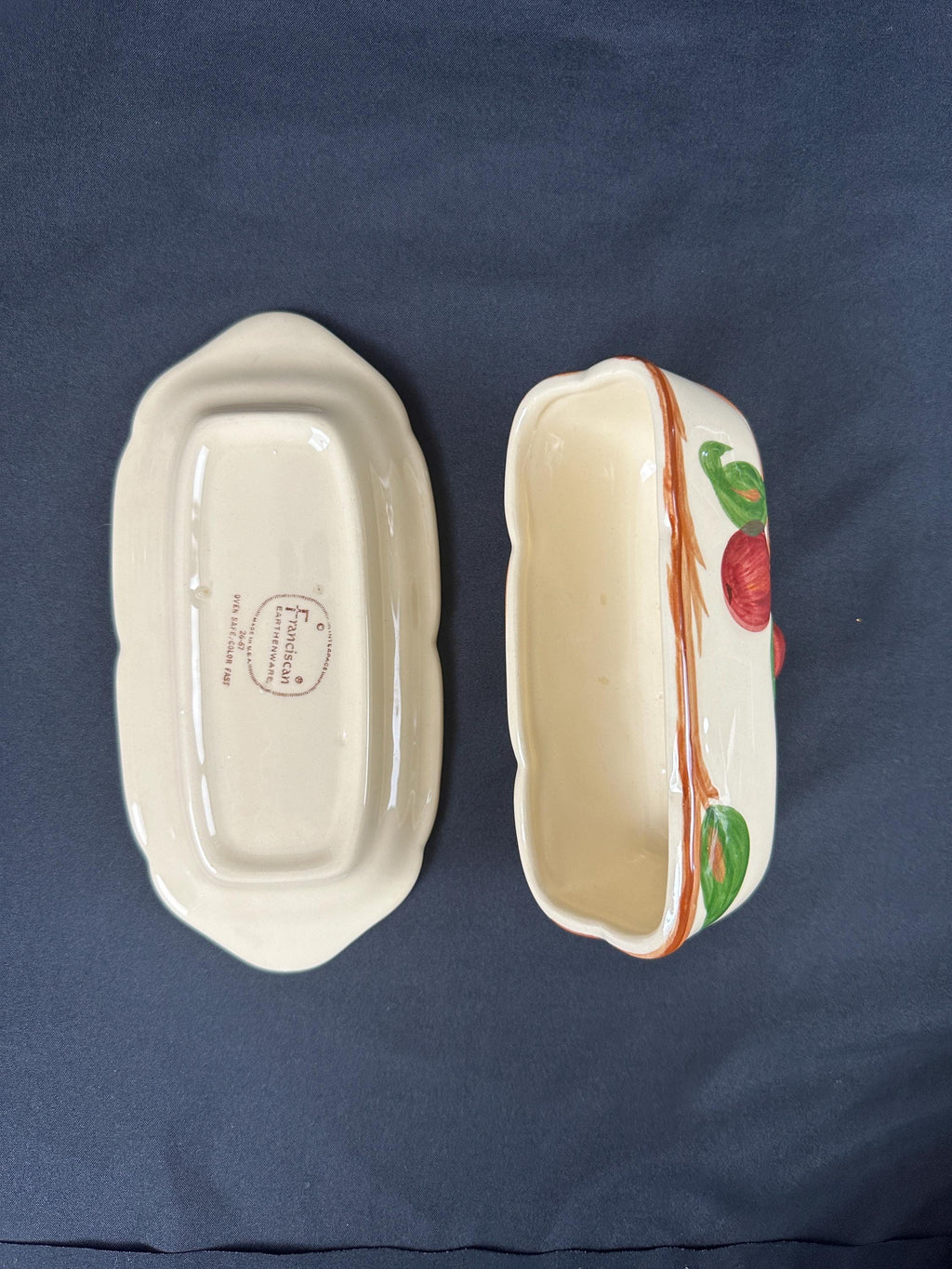 Franciscan Apple Covered Butter Dish USA