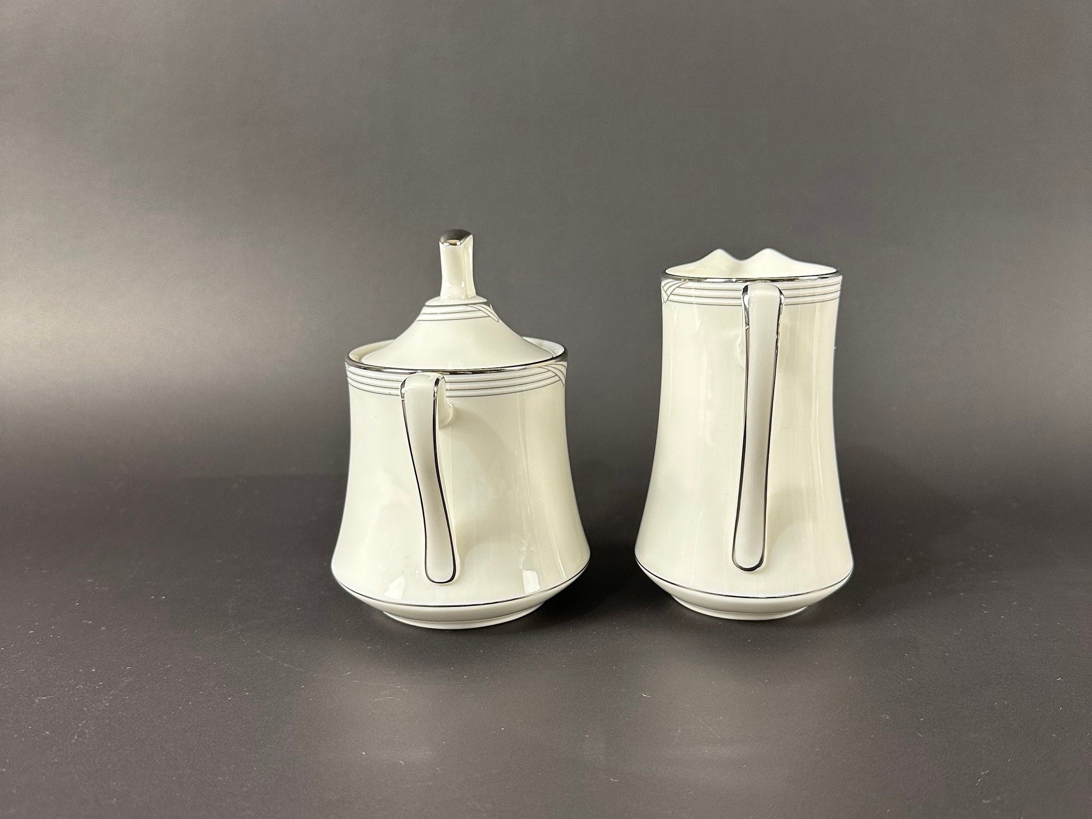 Noritake Sterling Cove Creamer and Lidded Sugar Bowl