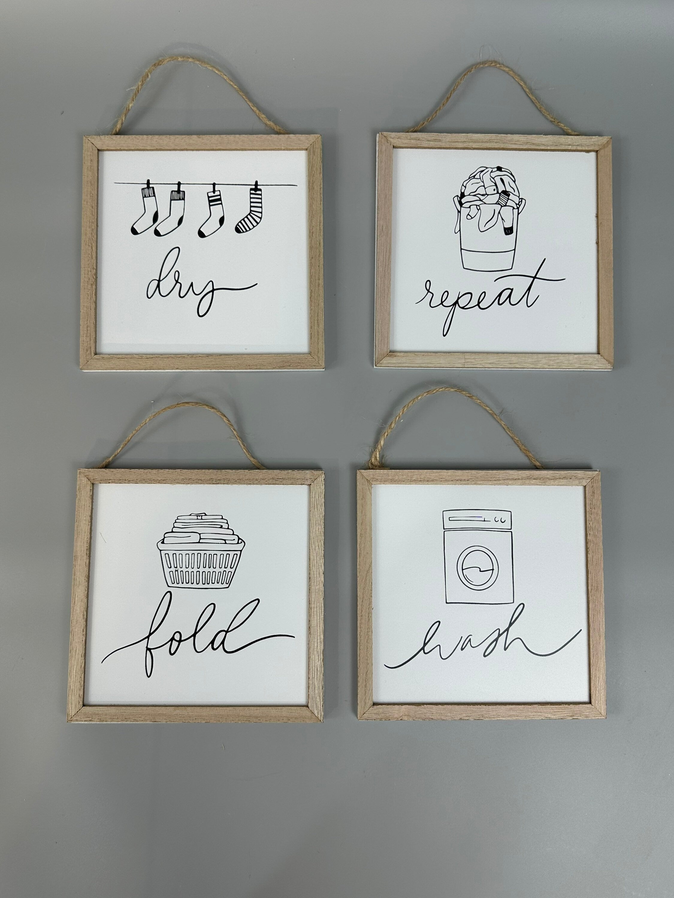 4 Framed Laundry Room Signs