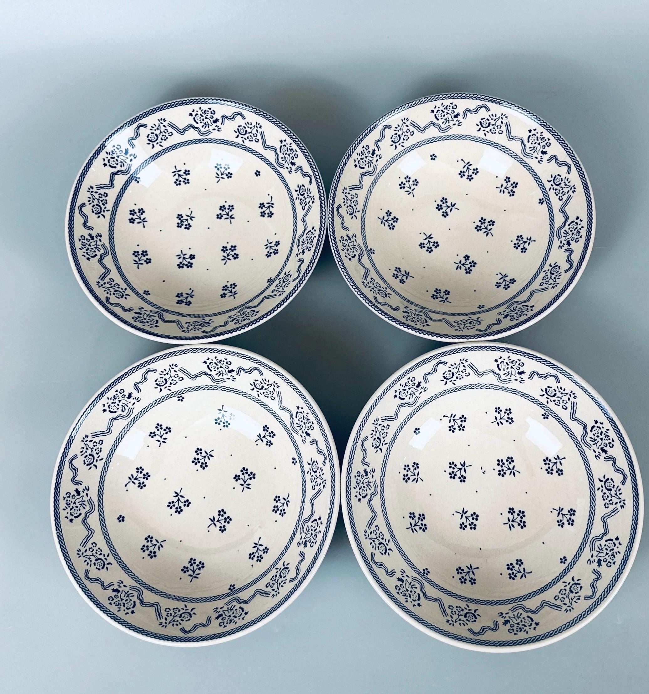 4 Johnson Brothers Petite Fleur Laura Ashley Cereal Bowls