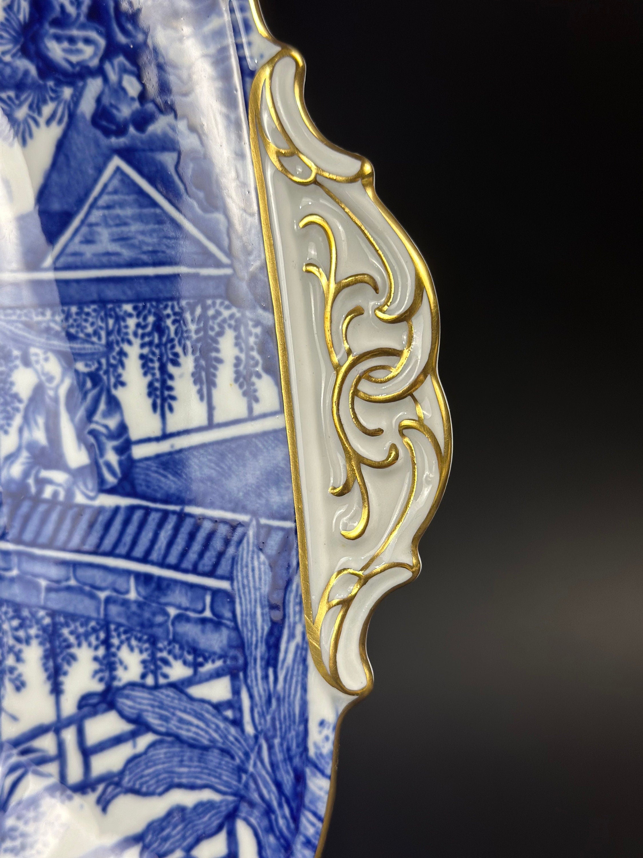 Royal Crown Derby Blue Mikado Cake Plate