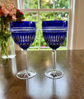 2 Waterford Crystal Serenity Sapphire Goblets
