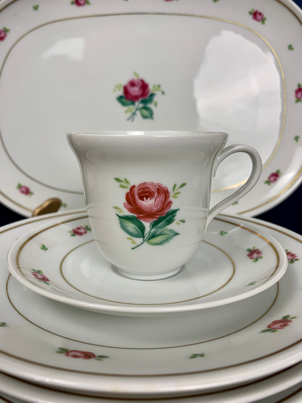 Vintage Hutschenreuther Coffee Dessert Set: Mid-Century German China