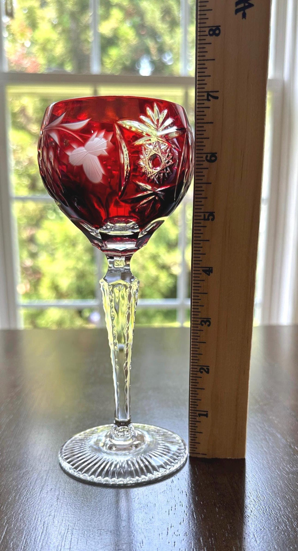 4 Nachtmann Traube Ruby Hock Wine Glasses