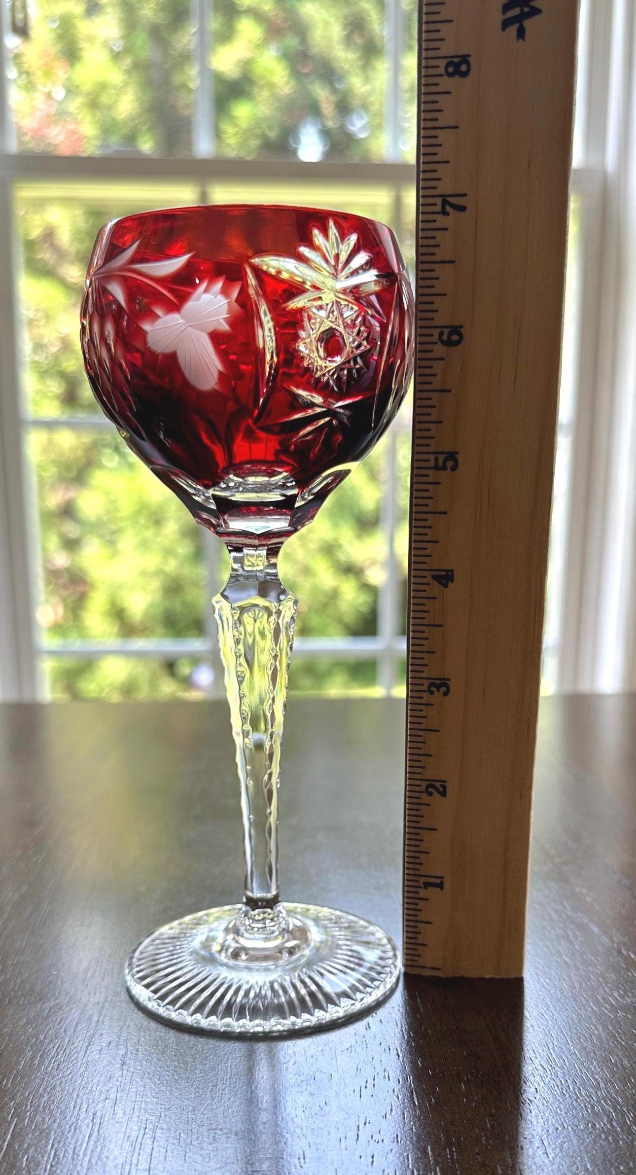 4 Nachtmann Traube Ruby Hock Wine Glasses
