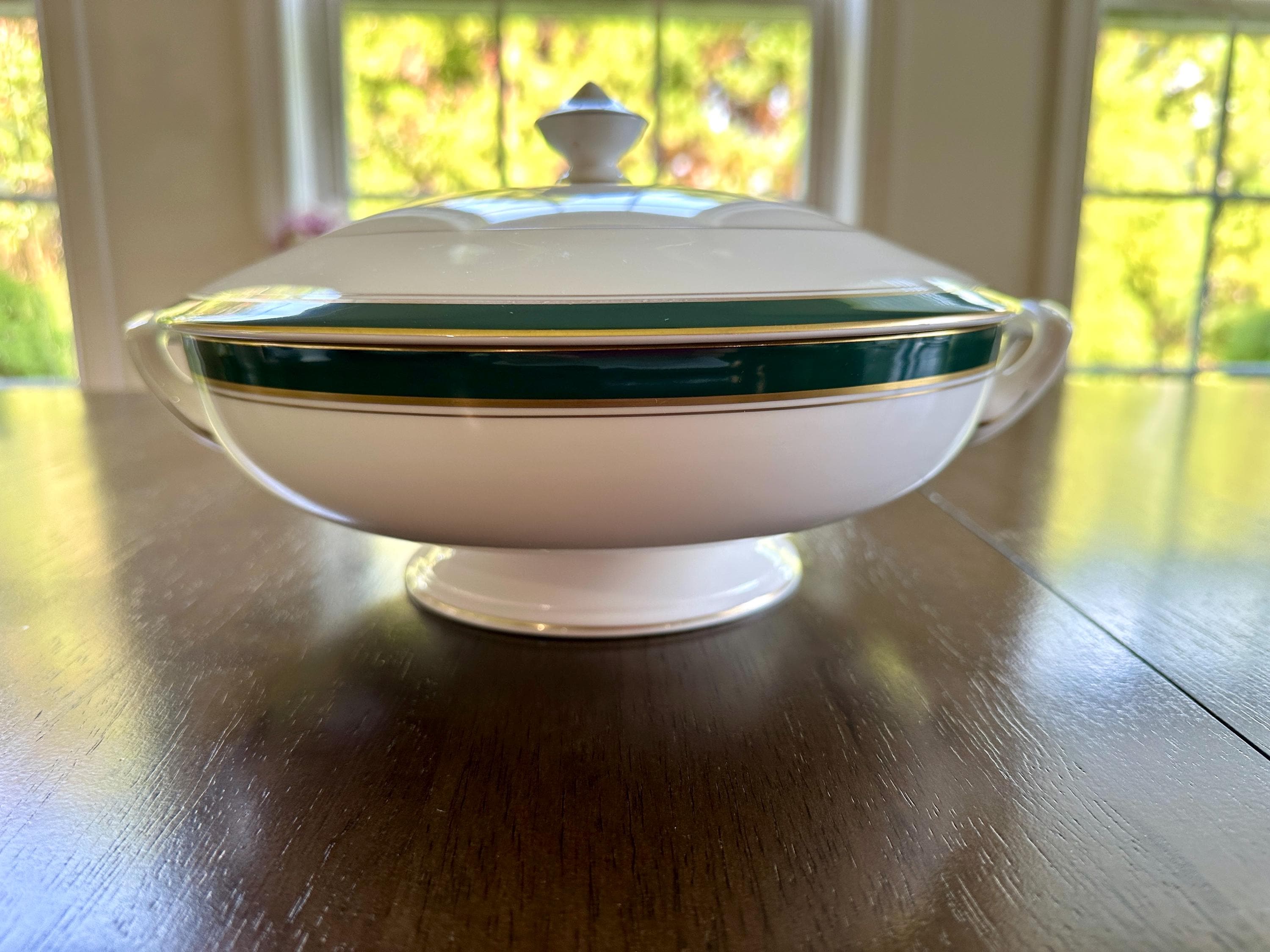 Royal Worcester Howard Leather Green Covered Bowl