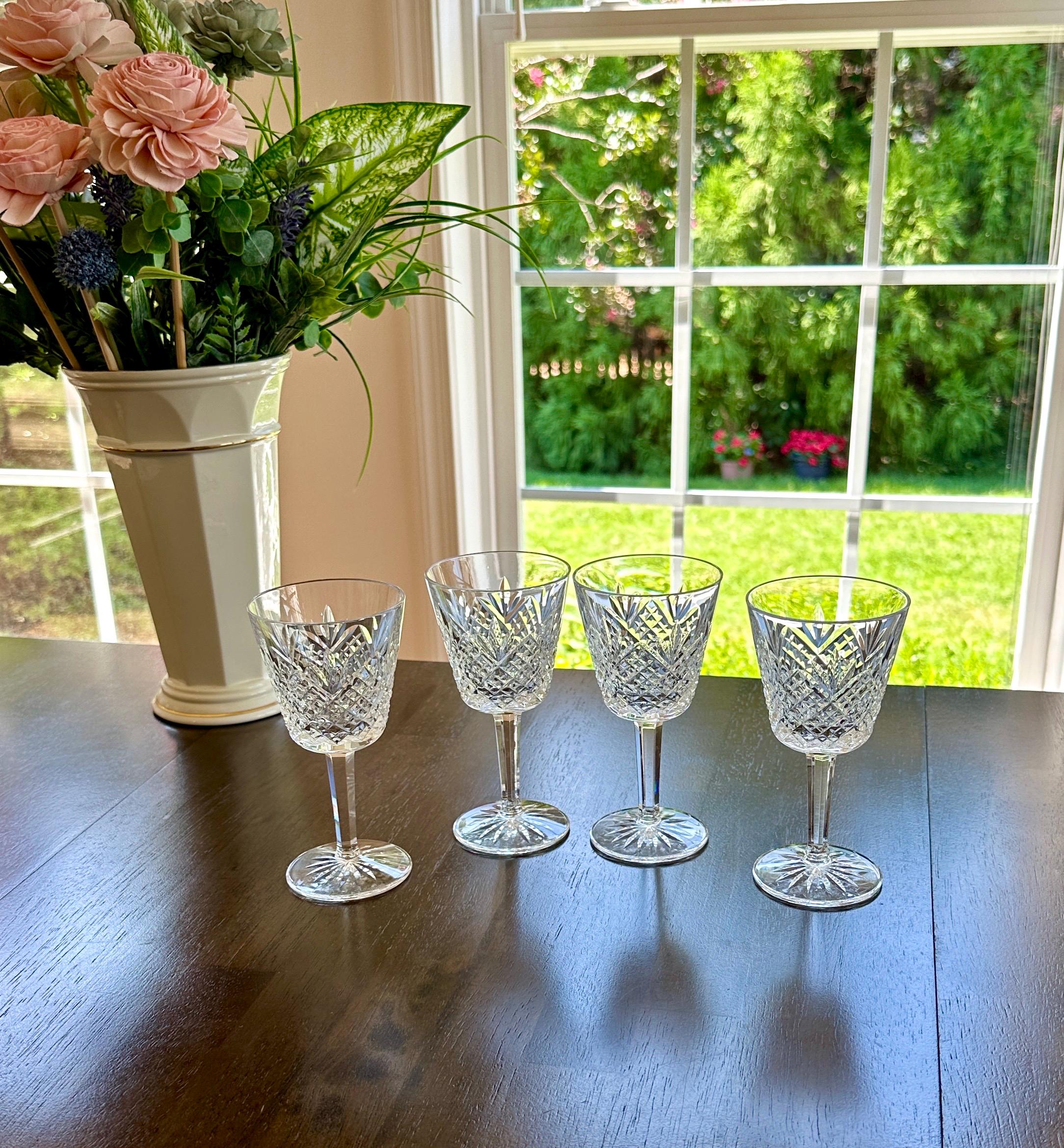 4 Waterford Crystal Claret Glasses