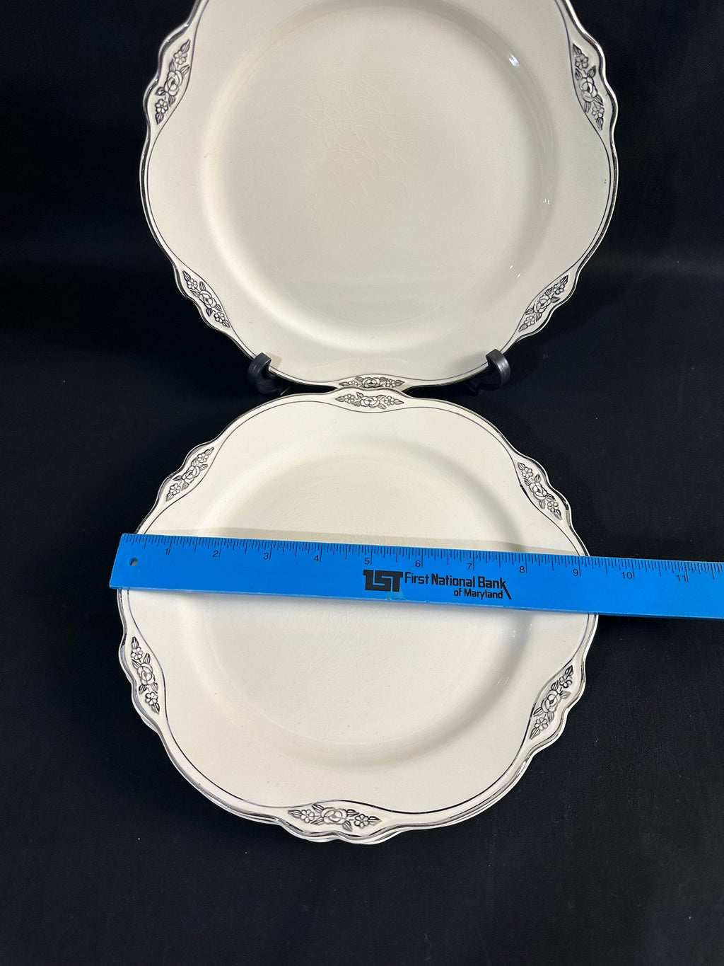 6 Silver Patrician Luncheon Plates by Homer Laughlin