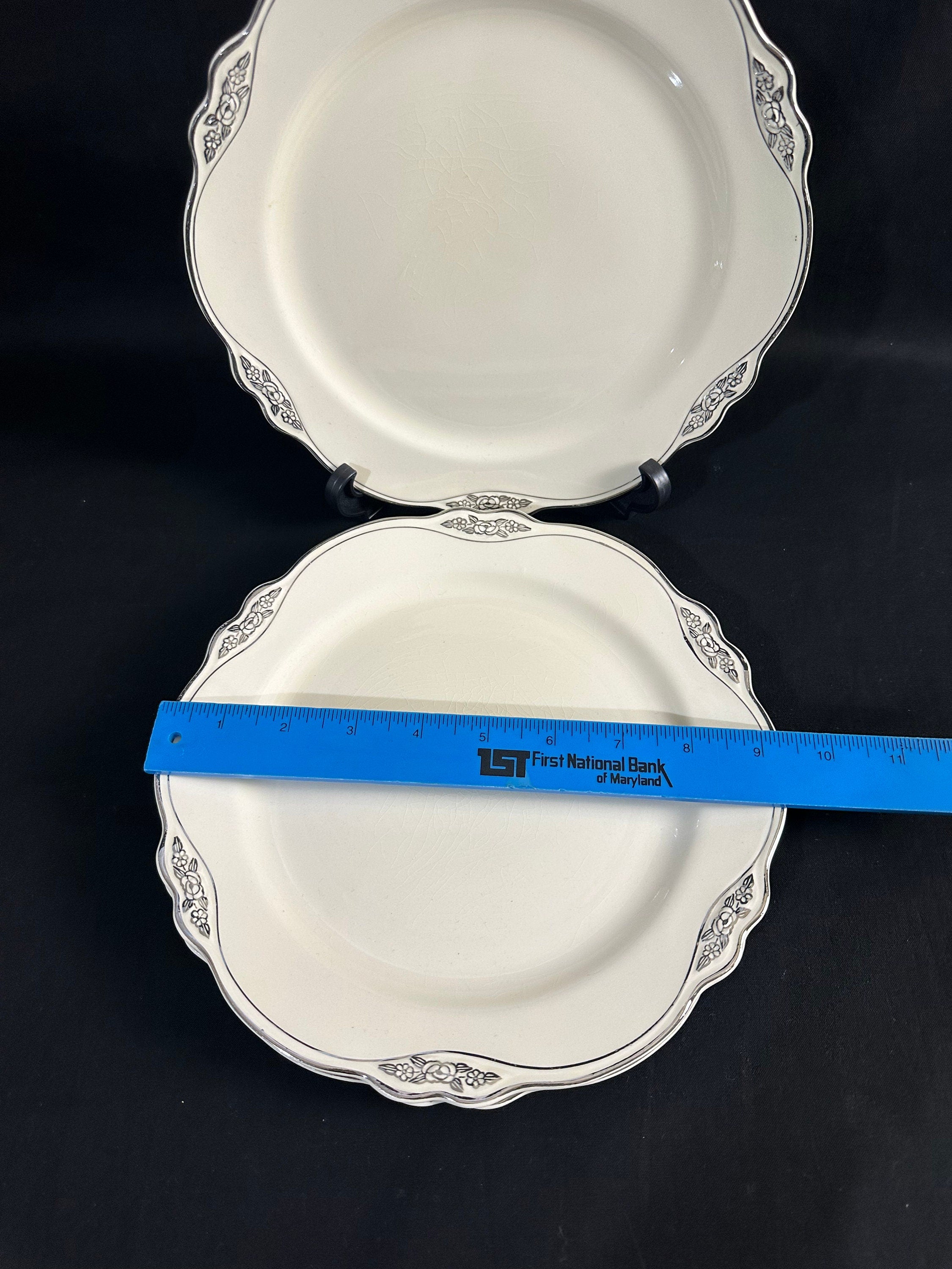 6 Silver Patrician Luncheon Plates by Homer Laughlin