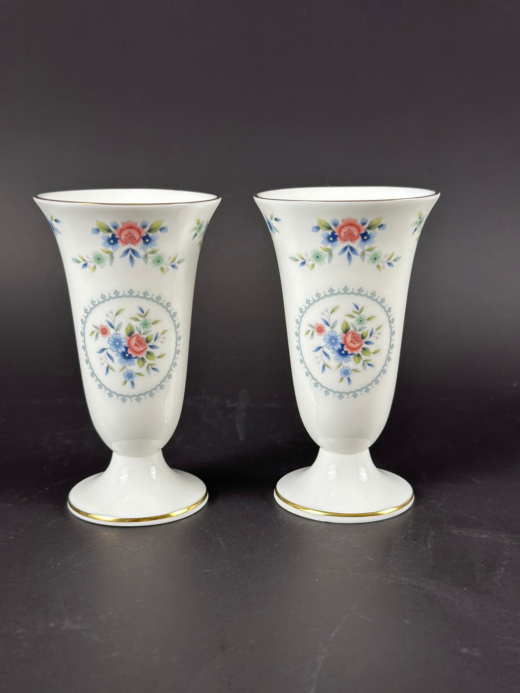 Two Wedgwood Rosedale  Small Vases