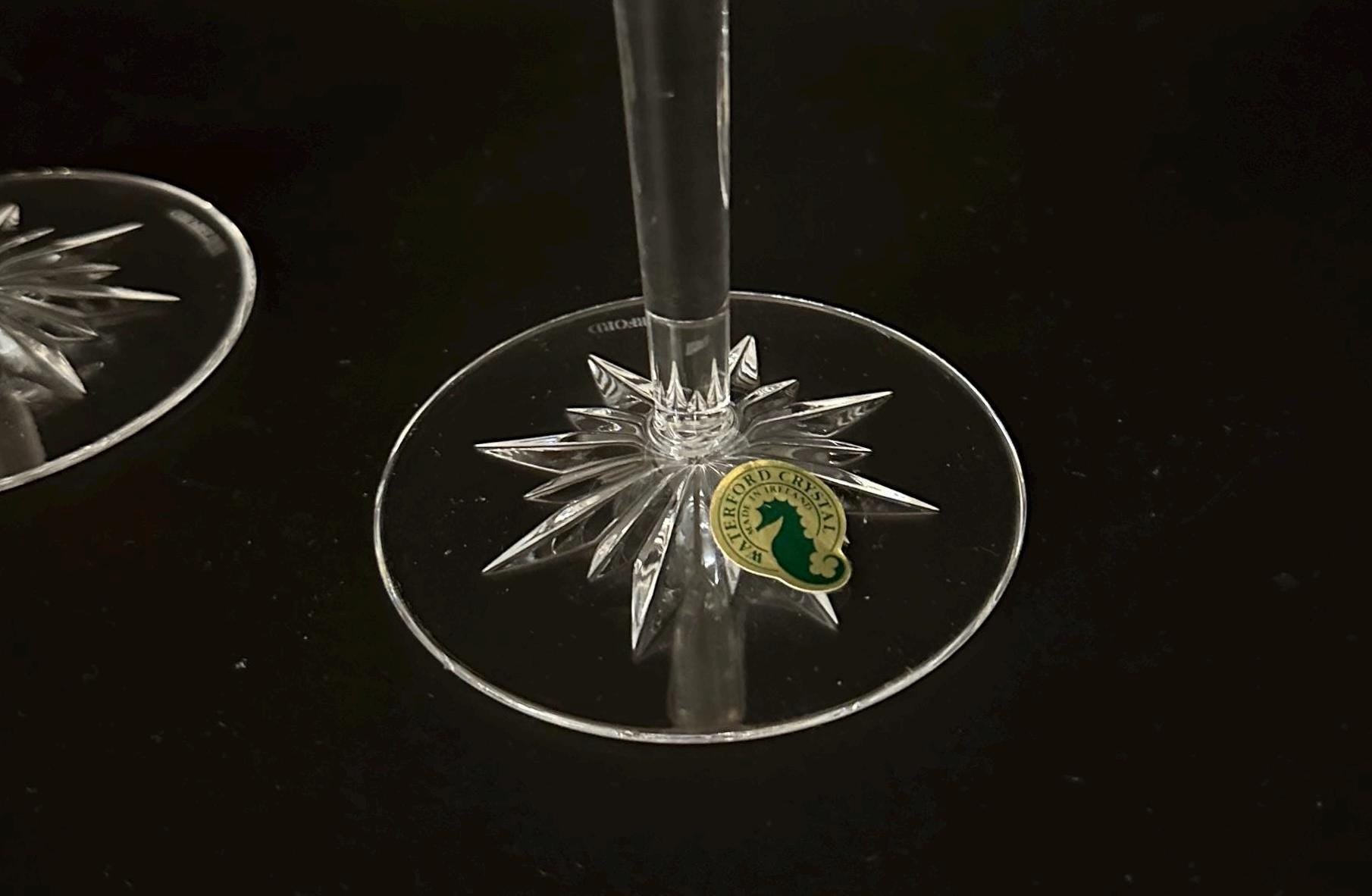 Two Waterford Crystal Giselle Champagne Flutes