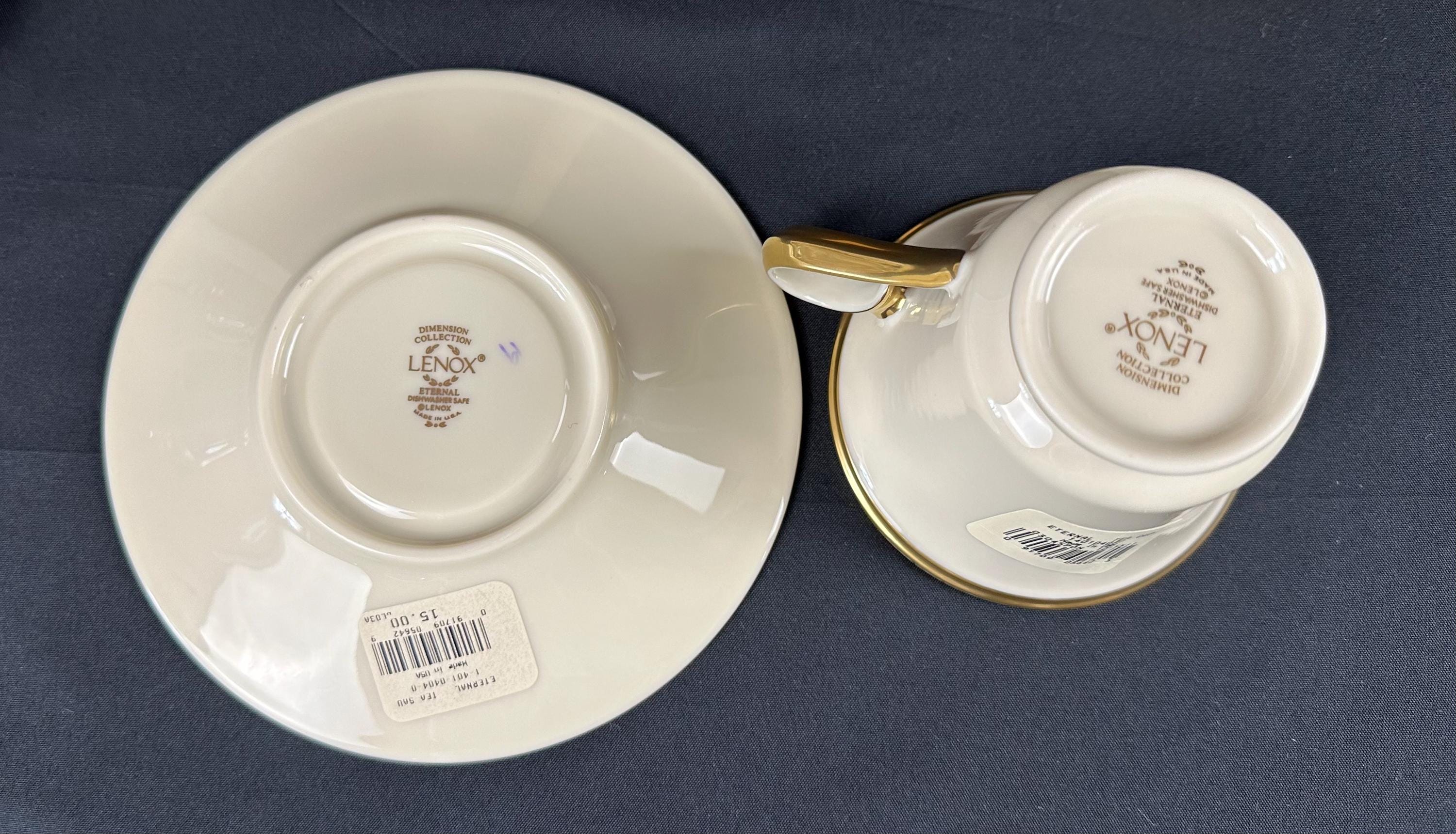 2 Lenox Eternal Teacups and Saucers