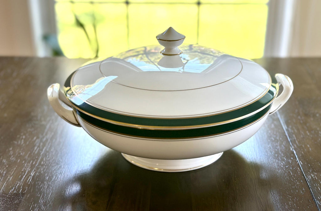 Royal Worcester Howard Leather Green Covered Bowl