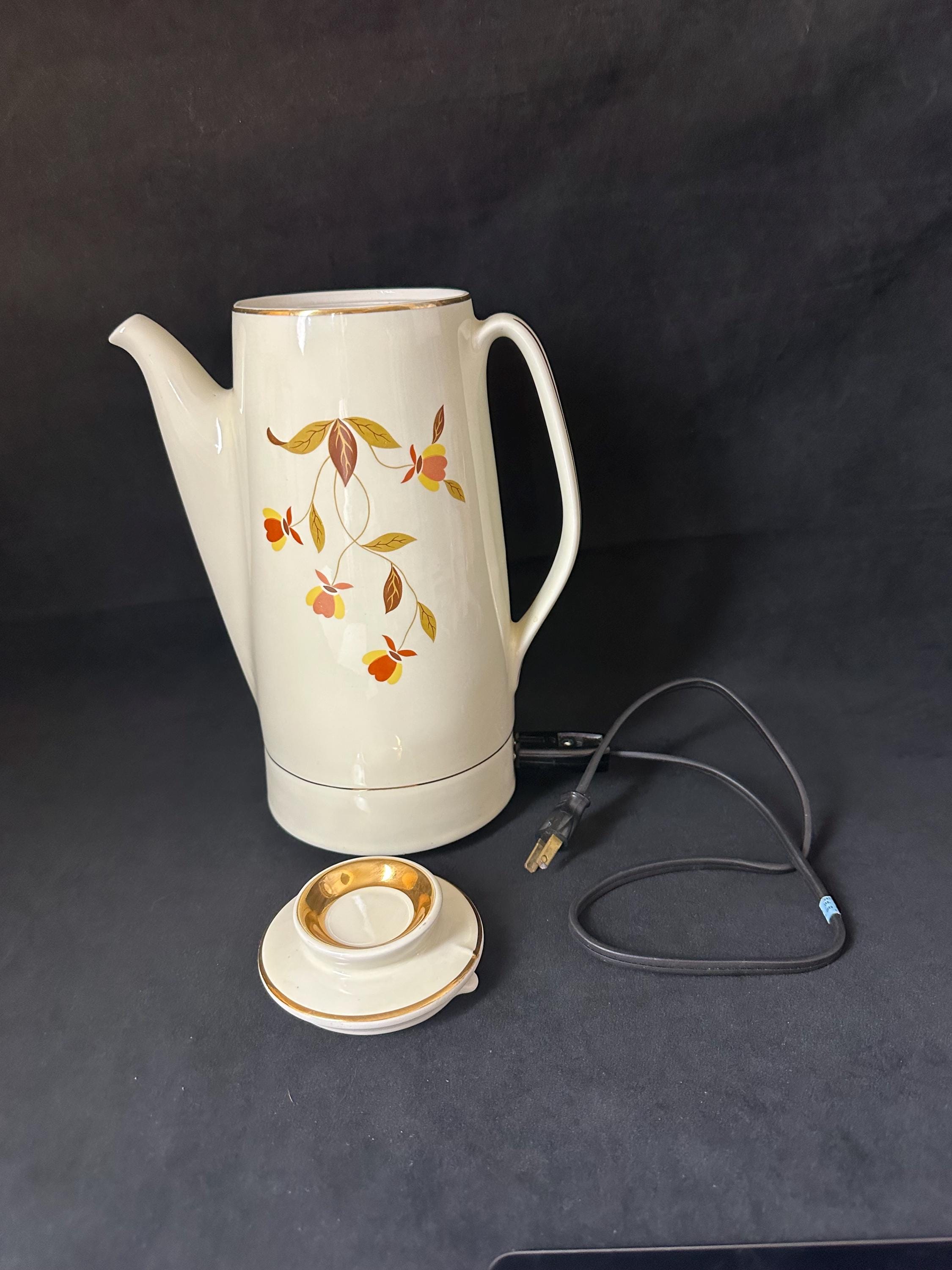 1950s Hall Autumn Leaves Electric Percolator