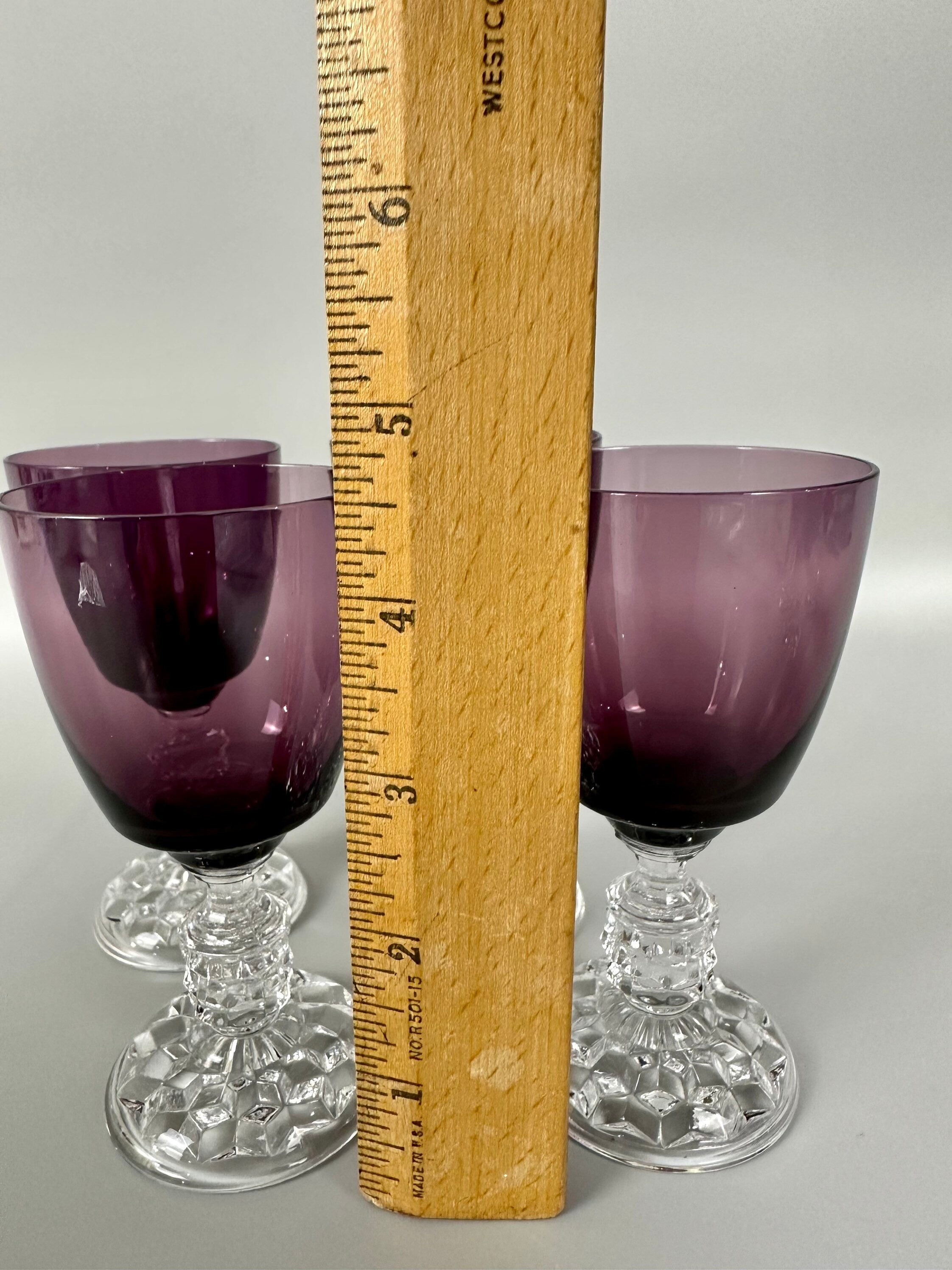 4 Fostoria American Lady Claret Glasses