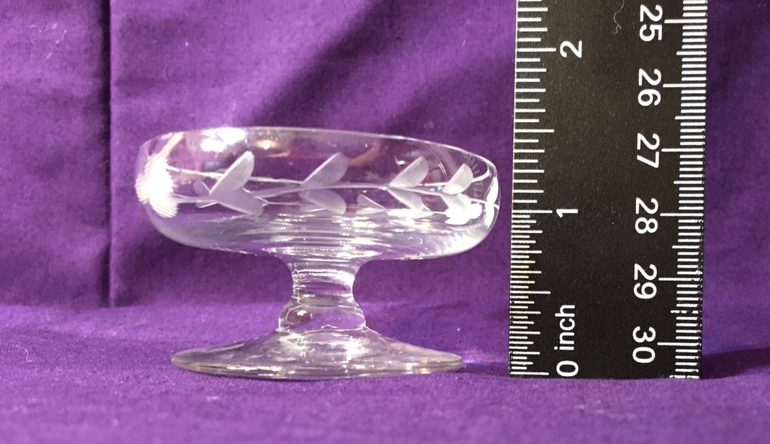 Crystal Salt Cellar with Silver Spoon