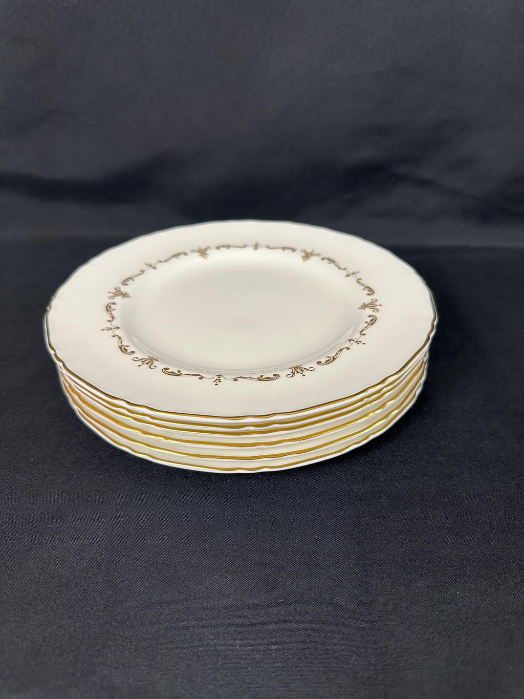 6 Royal Worcester Gold Chantilly Salad Dessert Plates