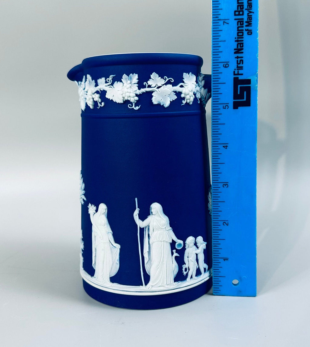 Wedgwood Jasperware Cream on Blue Jug/Pitcher