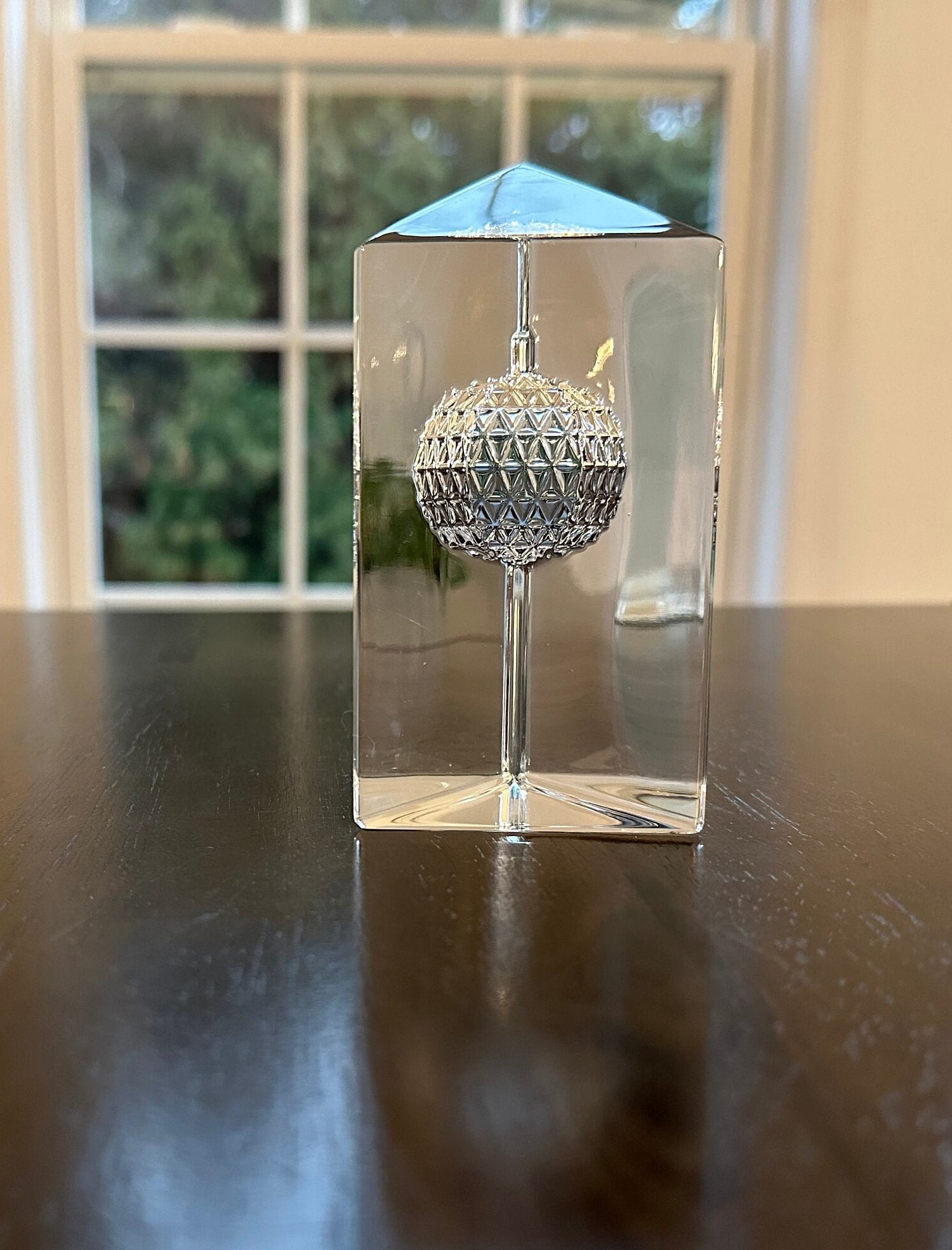 Waterford Crystal Golf Ball in a Prism Paperweight