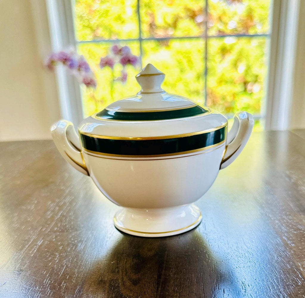 Royal Worcester Howard Leather Green Sugar Bowl