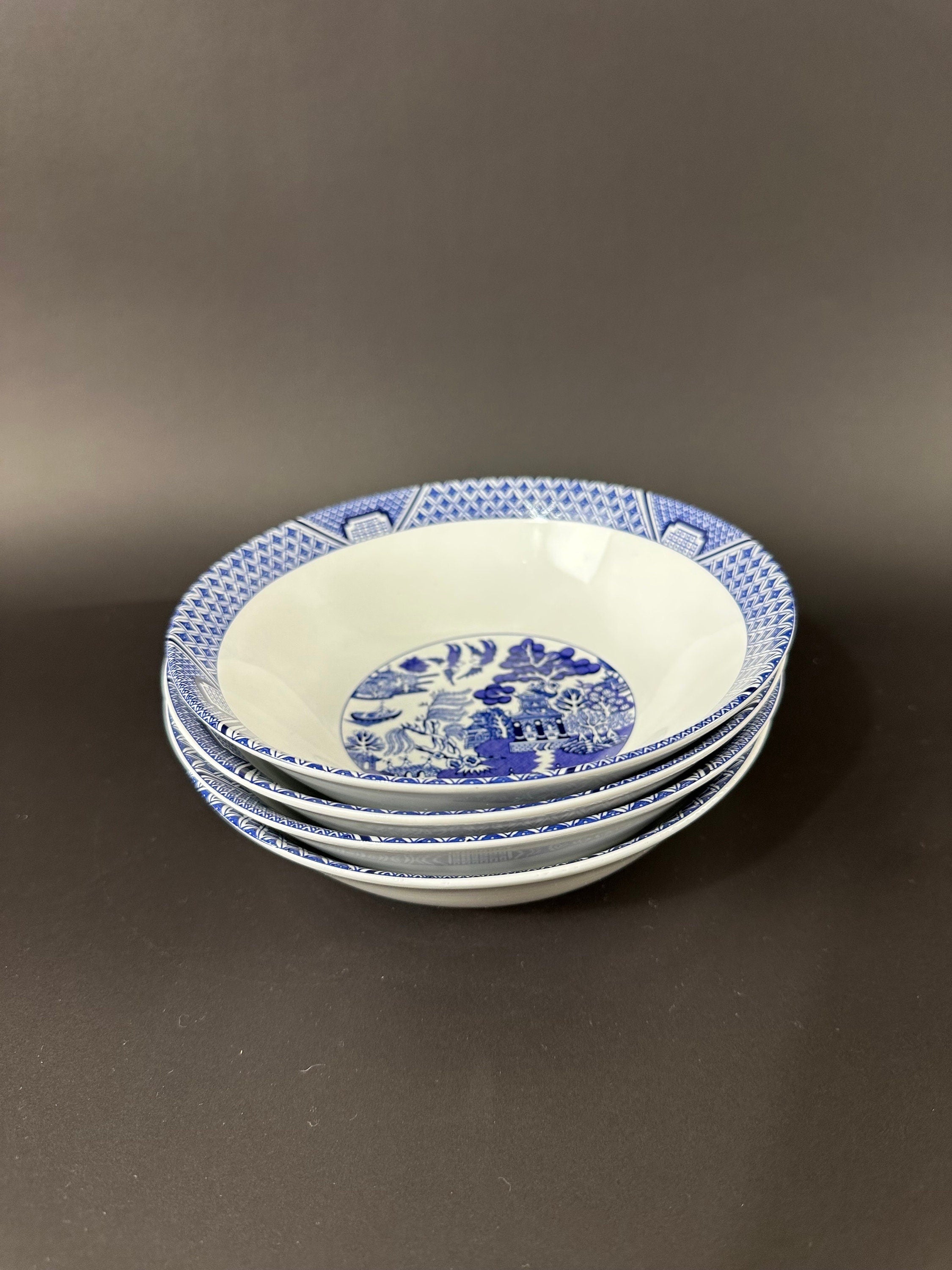 4 Cuthbertson Blue Willow Cereal Bowls