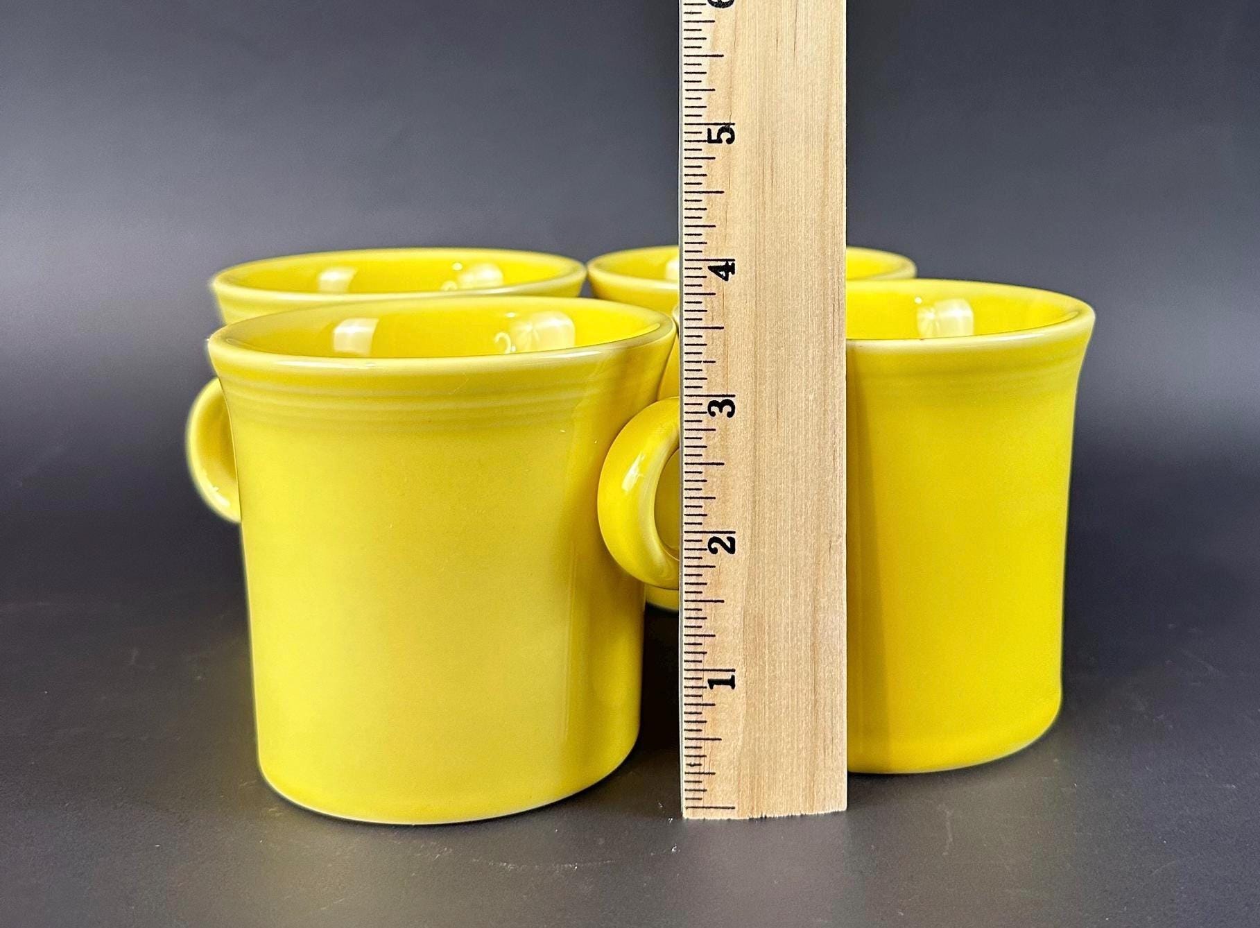 4 Fiesta Yellow Mugs by Homer Laughlin